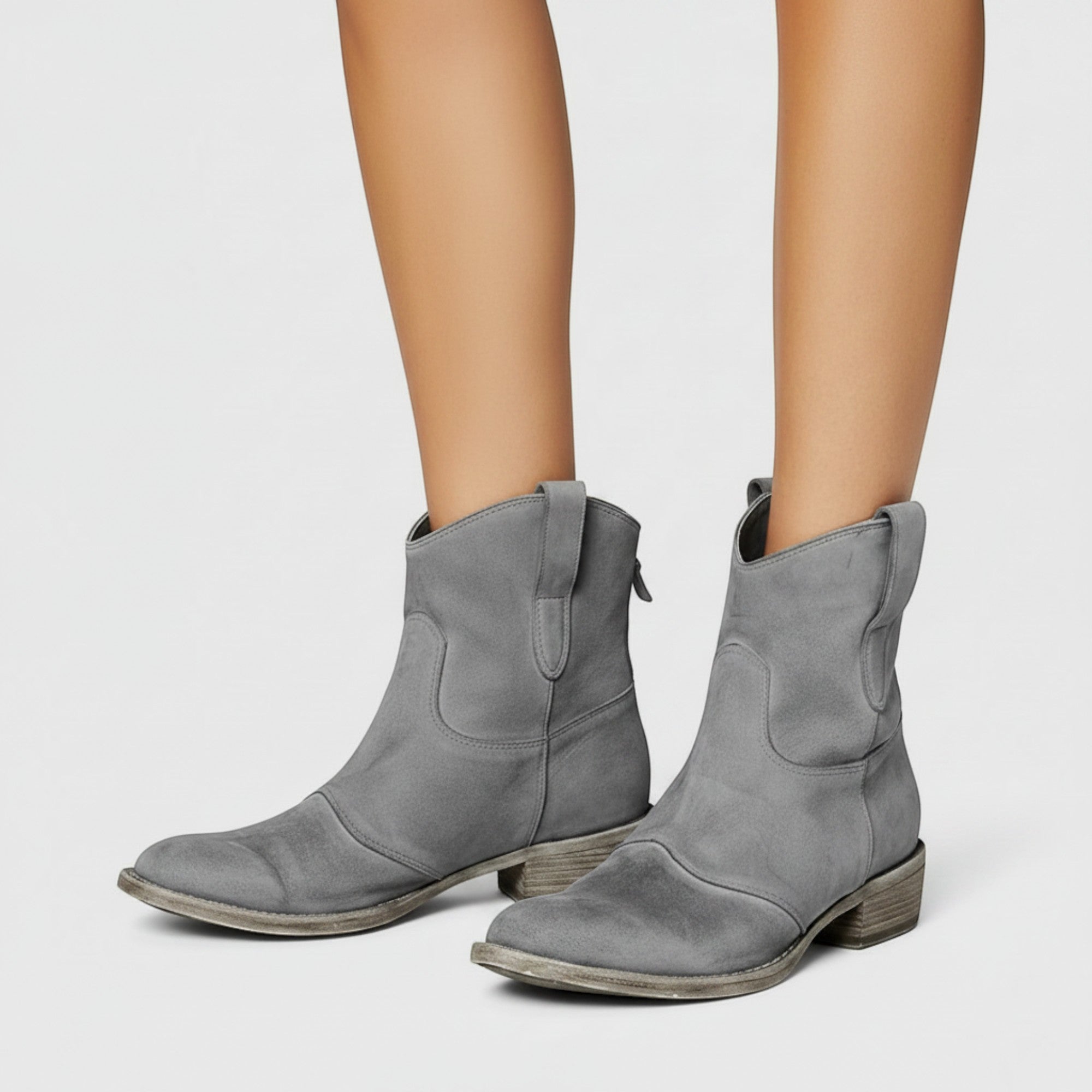Abigail | Women's Black Ankle Boots Comfortable Suede Western Boots