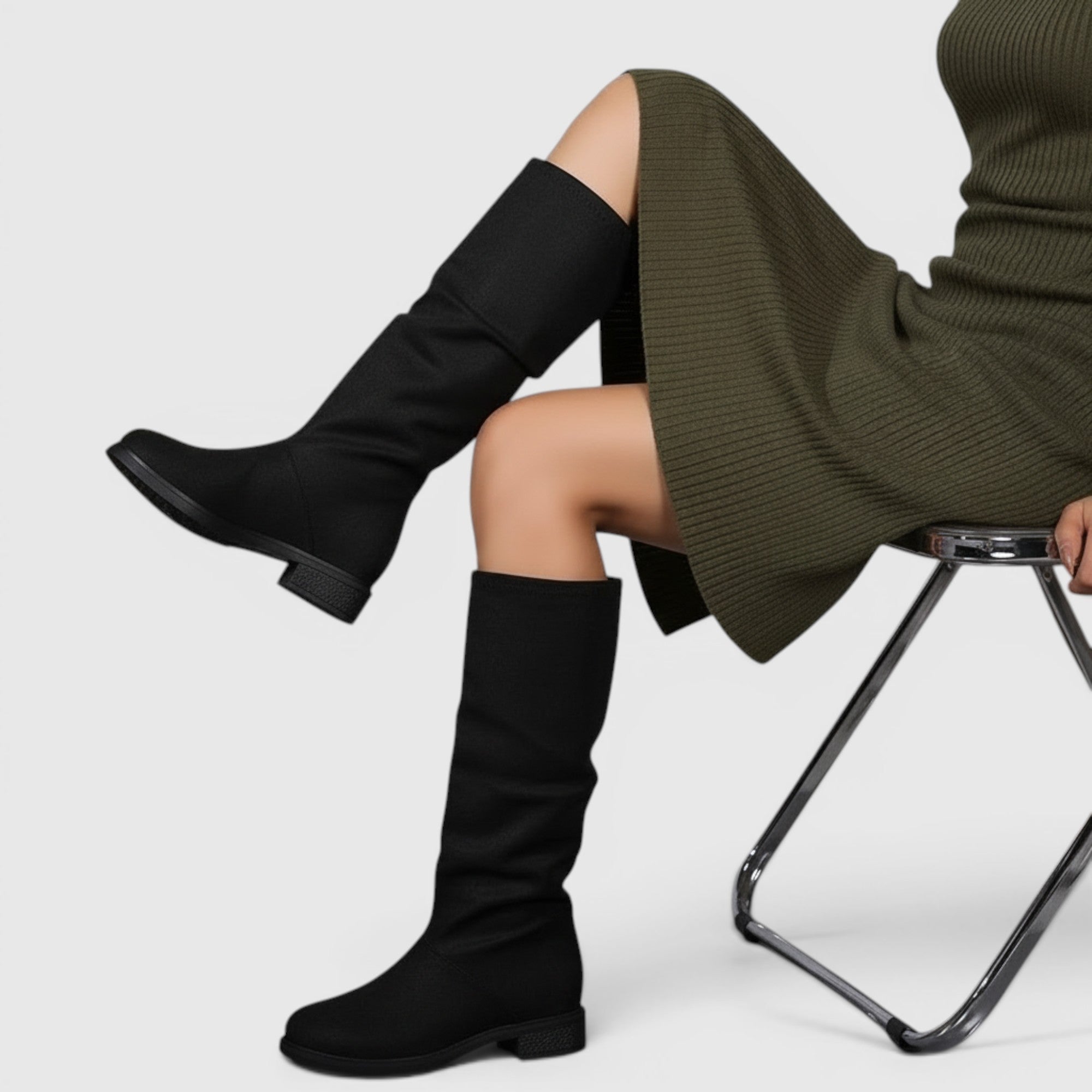 Ellmont London | Women's Slip-On Ankle Boots Classic Mid Heel Shoes