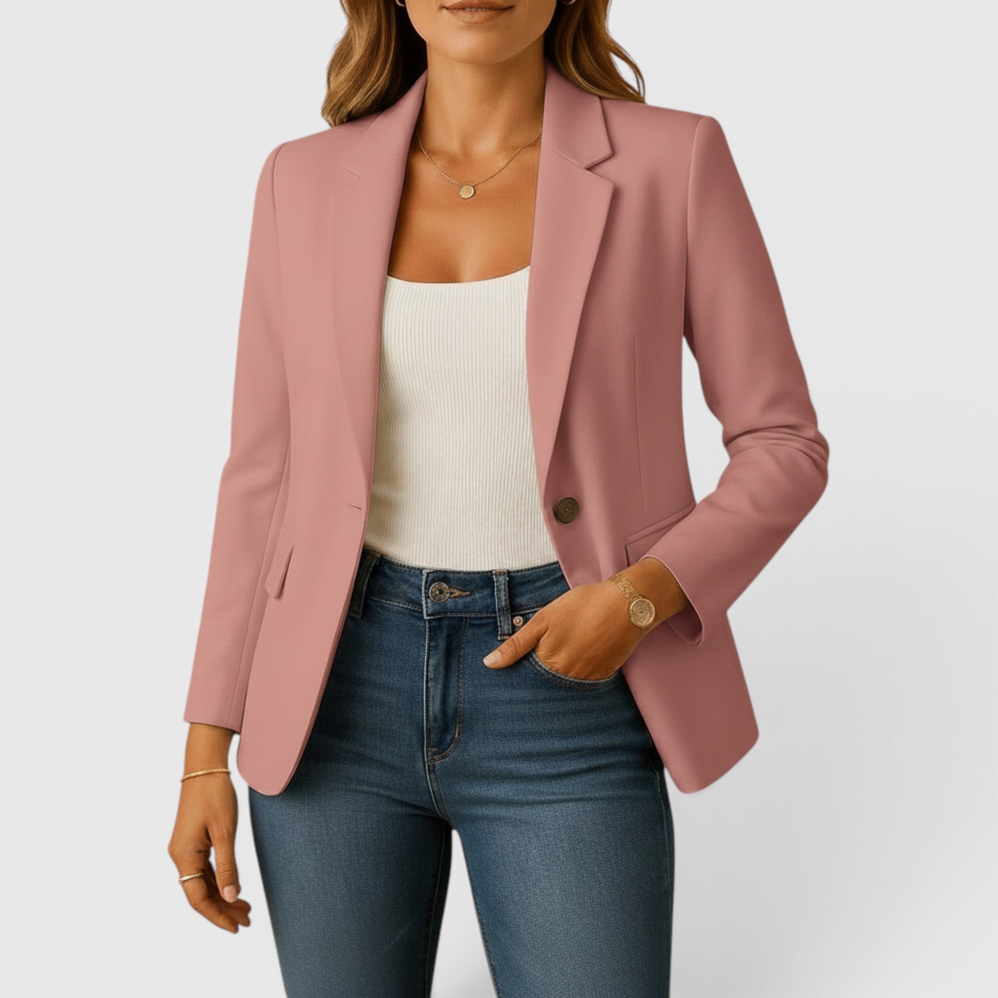 Emma | Women's Classic Stretch Blazer – Comfortable Tailored Jacket