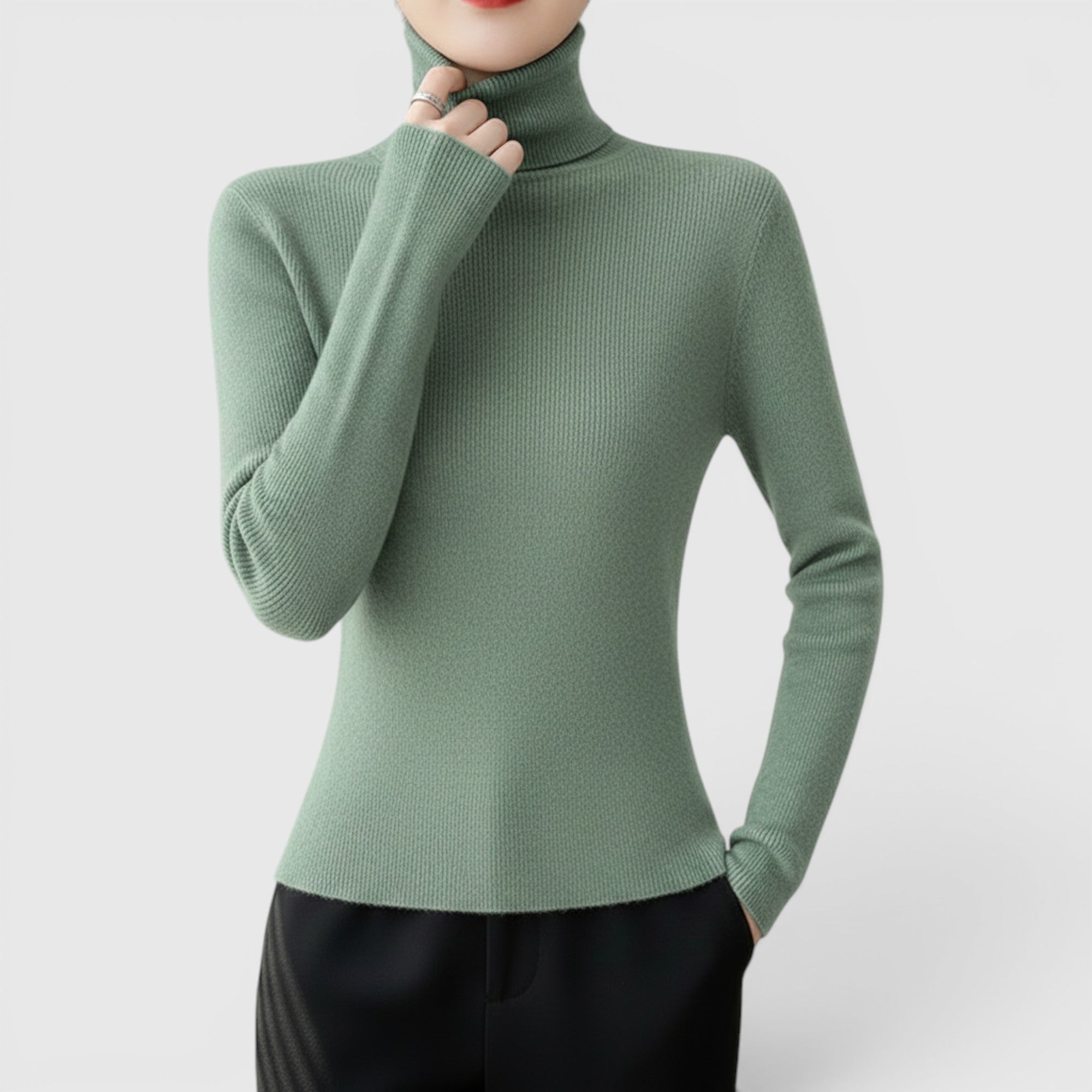 Freya | Women's Cozy Turtleneck Sweater Lightweight Winter Knit Pullover