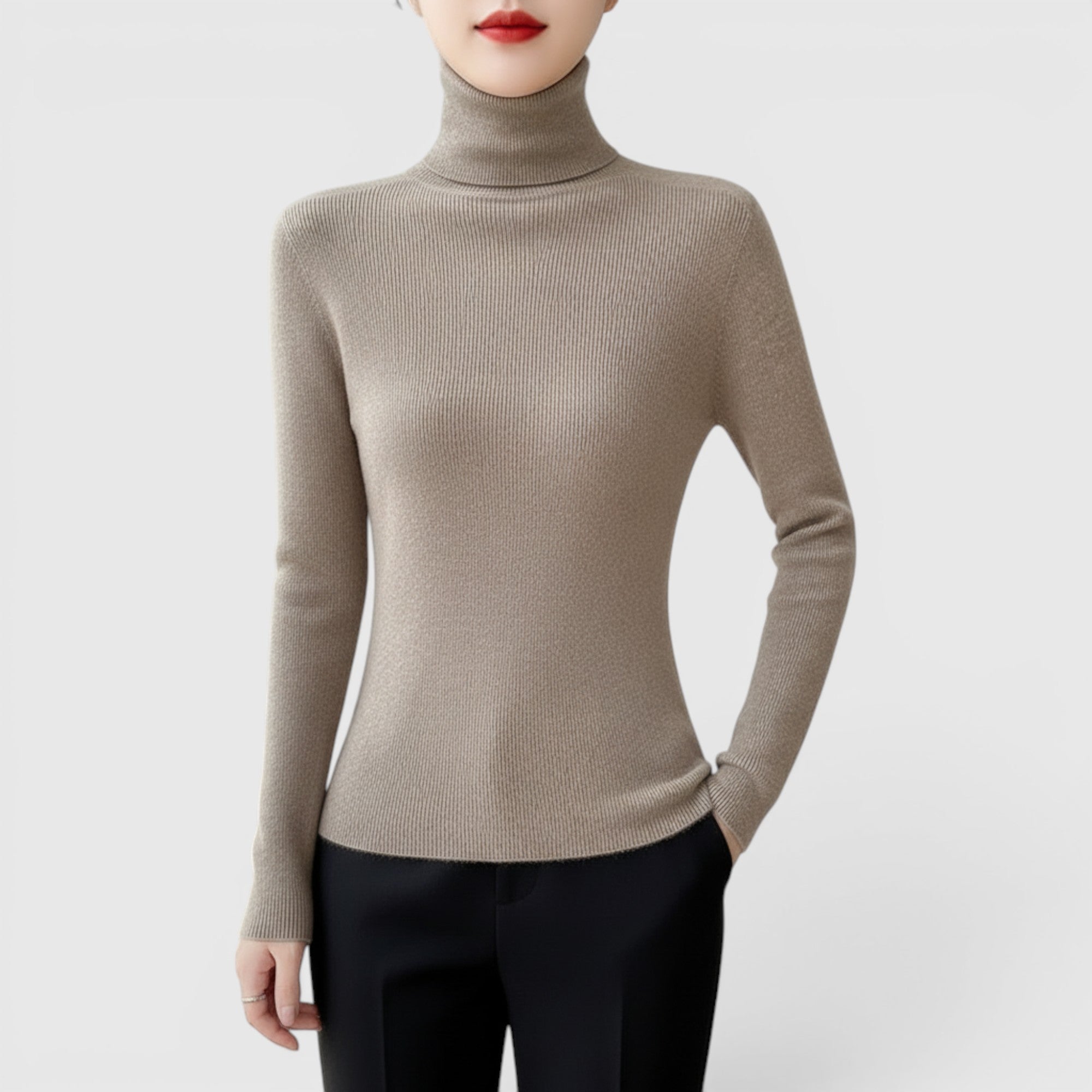Ellmont London | Women's Cozy Turtleneck Sweater Lightweight Winter Knit Pullover