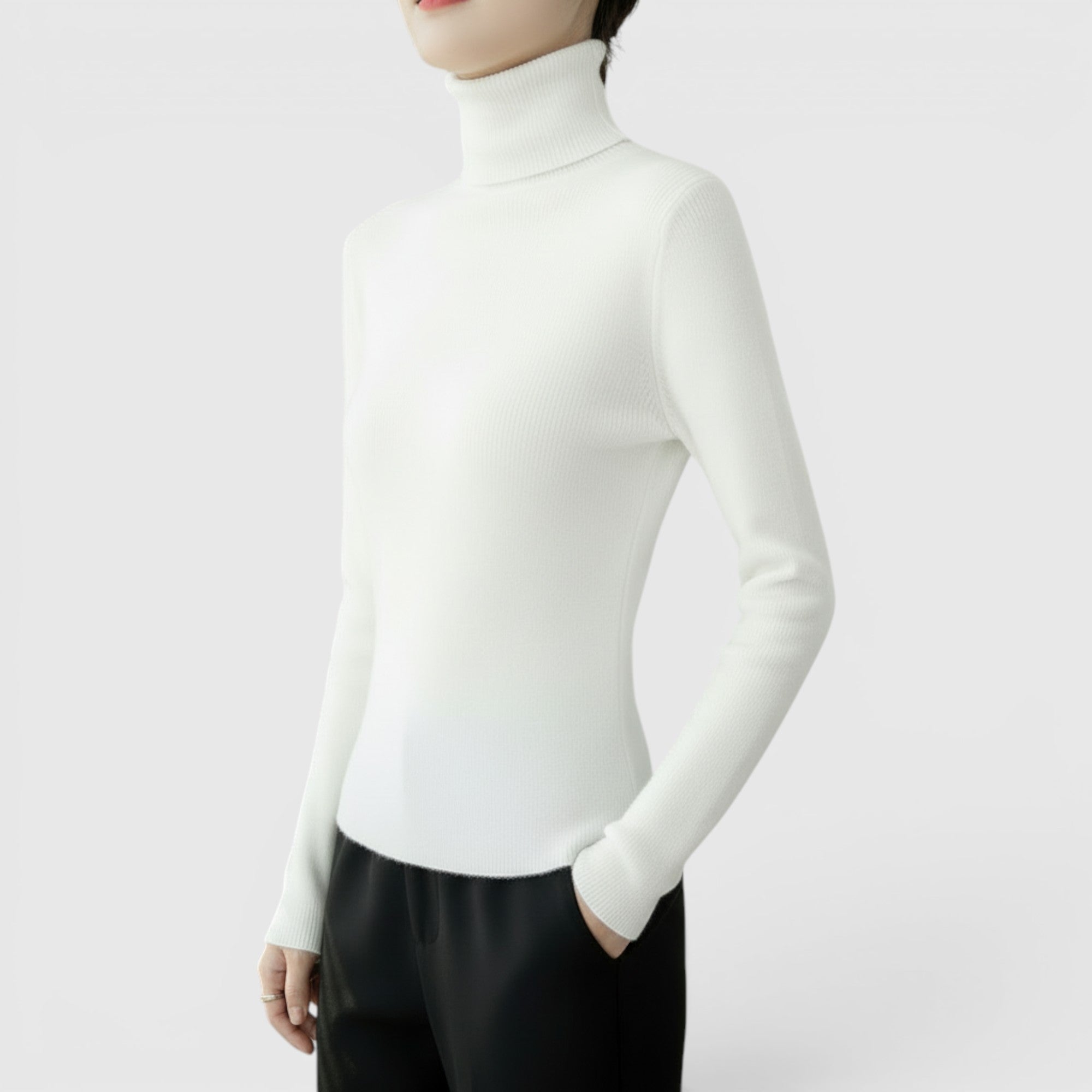 Ellmont London | Women's Cozy Turtleneck Sweater Lightweight Winter Knit Pullover