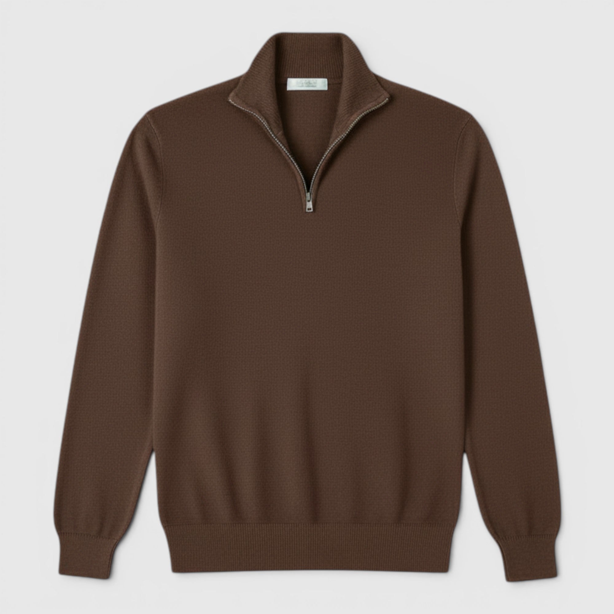 Ellmont London | Men's Pure Cashmere Zip-Up Sweater Funnel Neck Knit