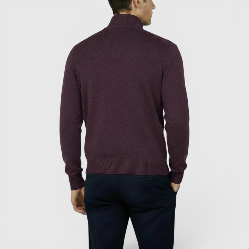 Ellmont London | Men's Pure Cashmere Zip-Up Sweater Funnel Neck Knit
