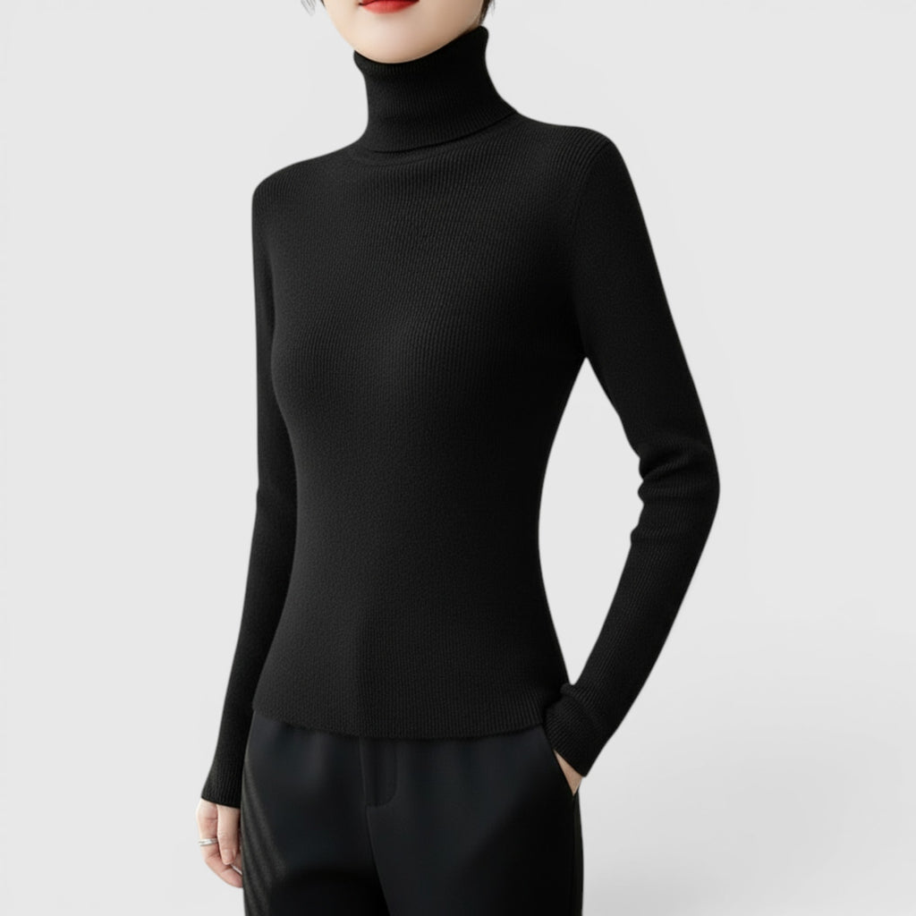 Ellmont London | Women's Cozy Turtleneck Sweater Lightweight Winter Knit Pullover