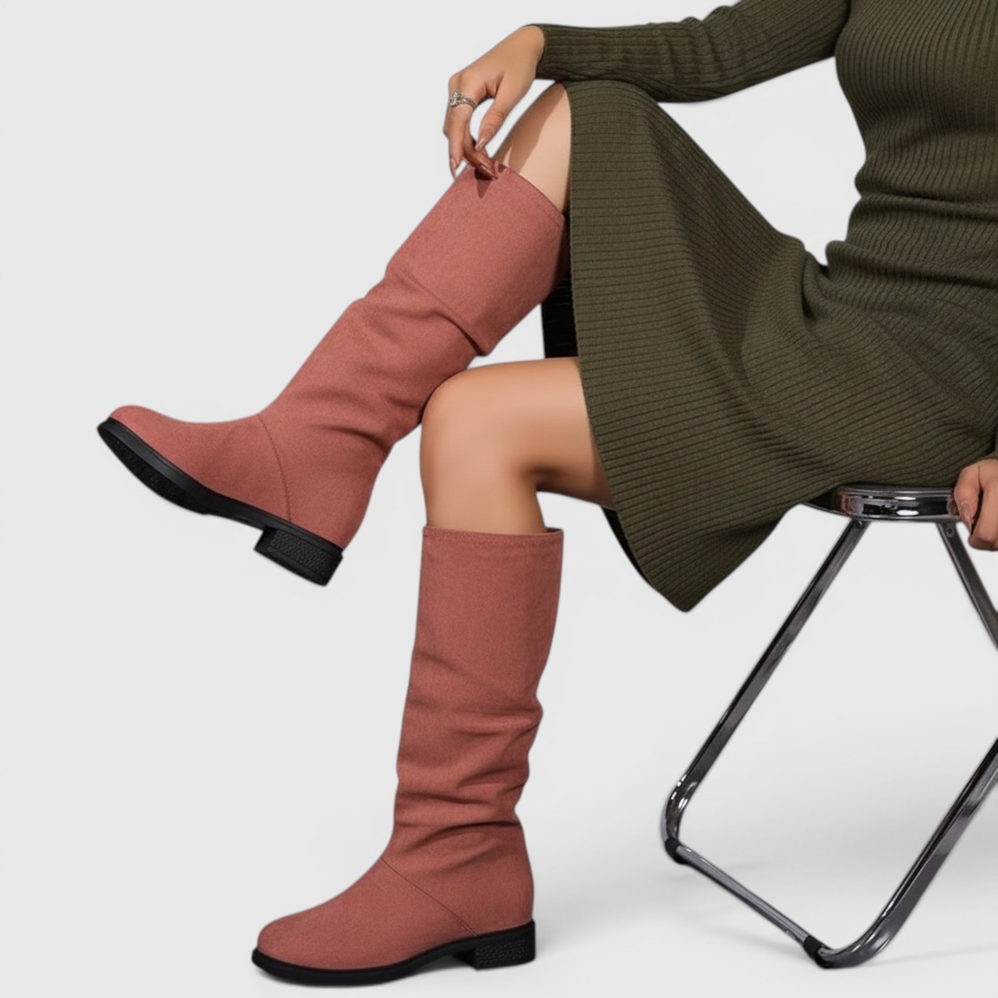 Ellmont London | Women's Slip-On Ankle Boots Classic Mid Heel Shoes
