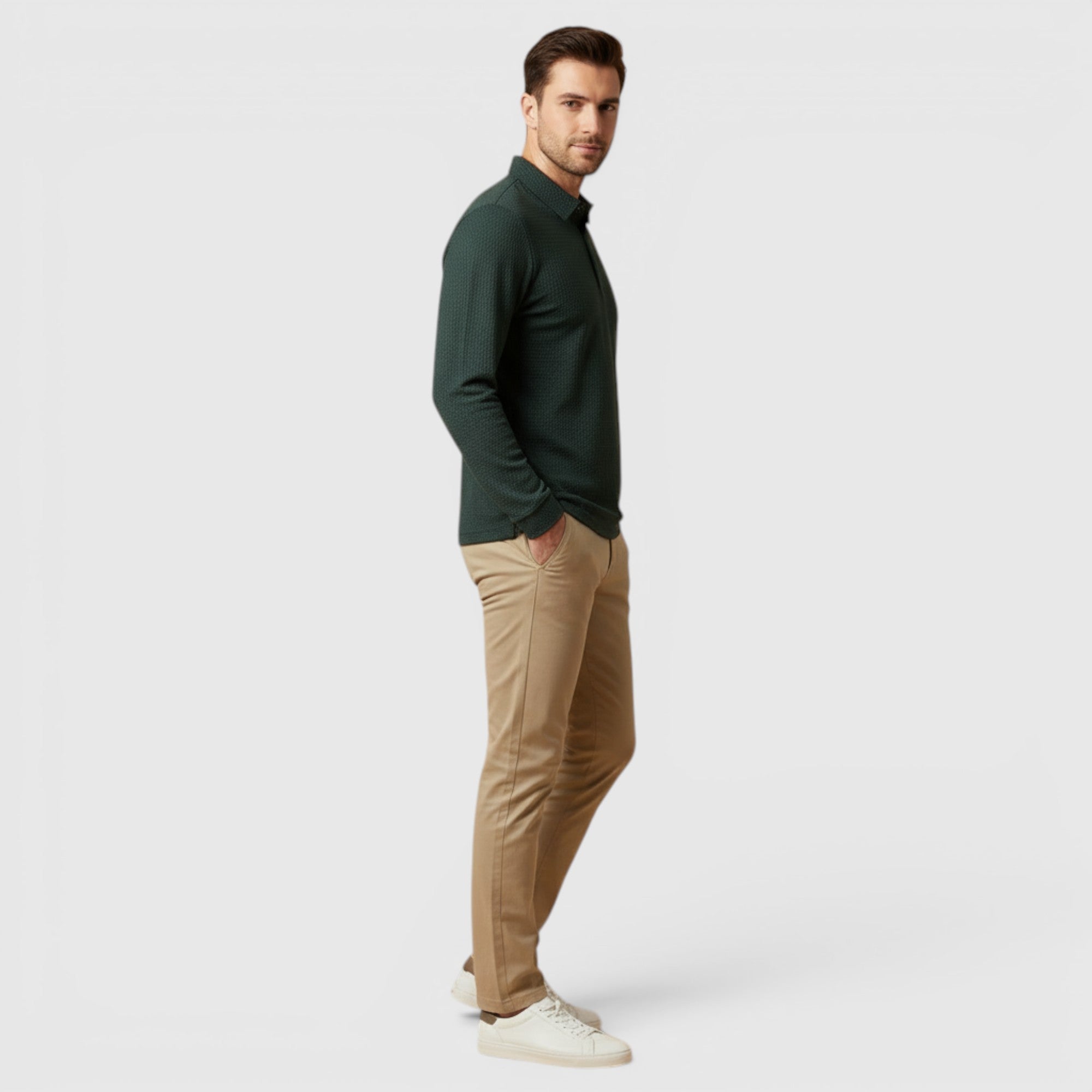 Ellmont London | Men's Long Sleeve Polo Breathable Smart Casual Comfort Top