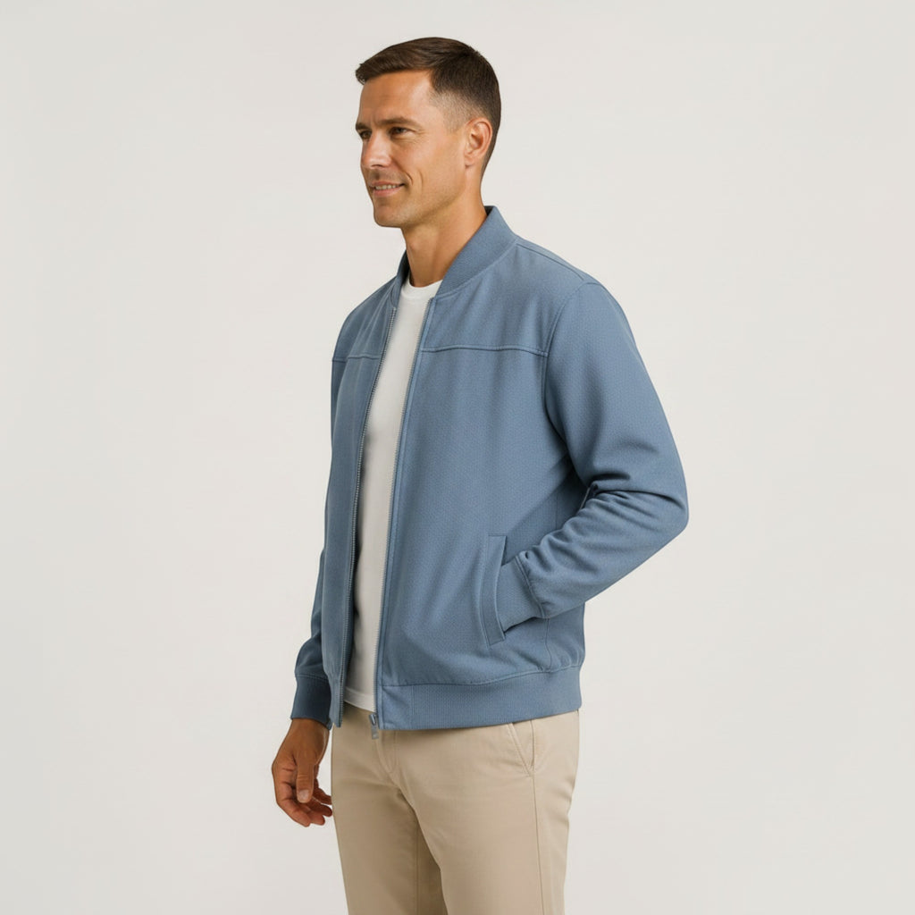 Ellmont London | Men's Lightweight Faux Suede Bomber Jacket Zip Front