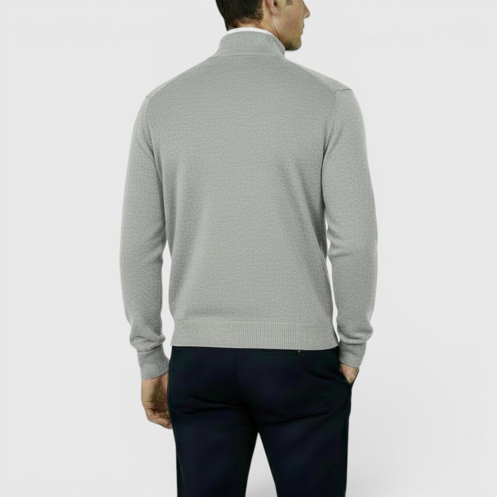 Ellmont London | Men's Pure Cashmere Zip-Up Sweater Funnel Neck Knit