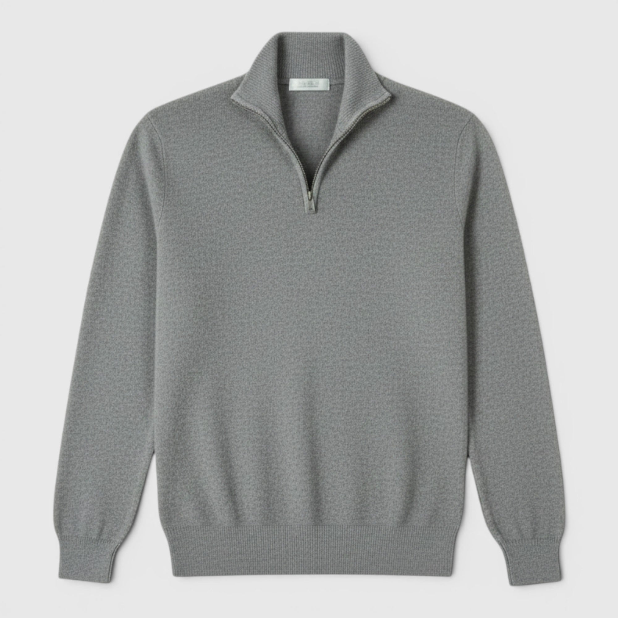 Ellmont London | Men's Pure Cashmere Zip-Up Sweater Funnel Neck Knit