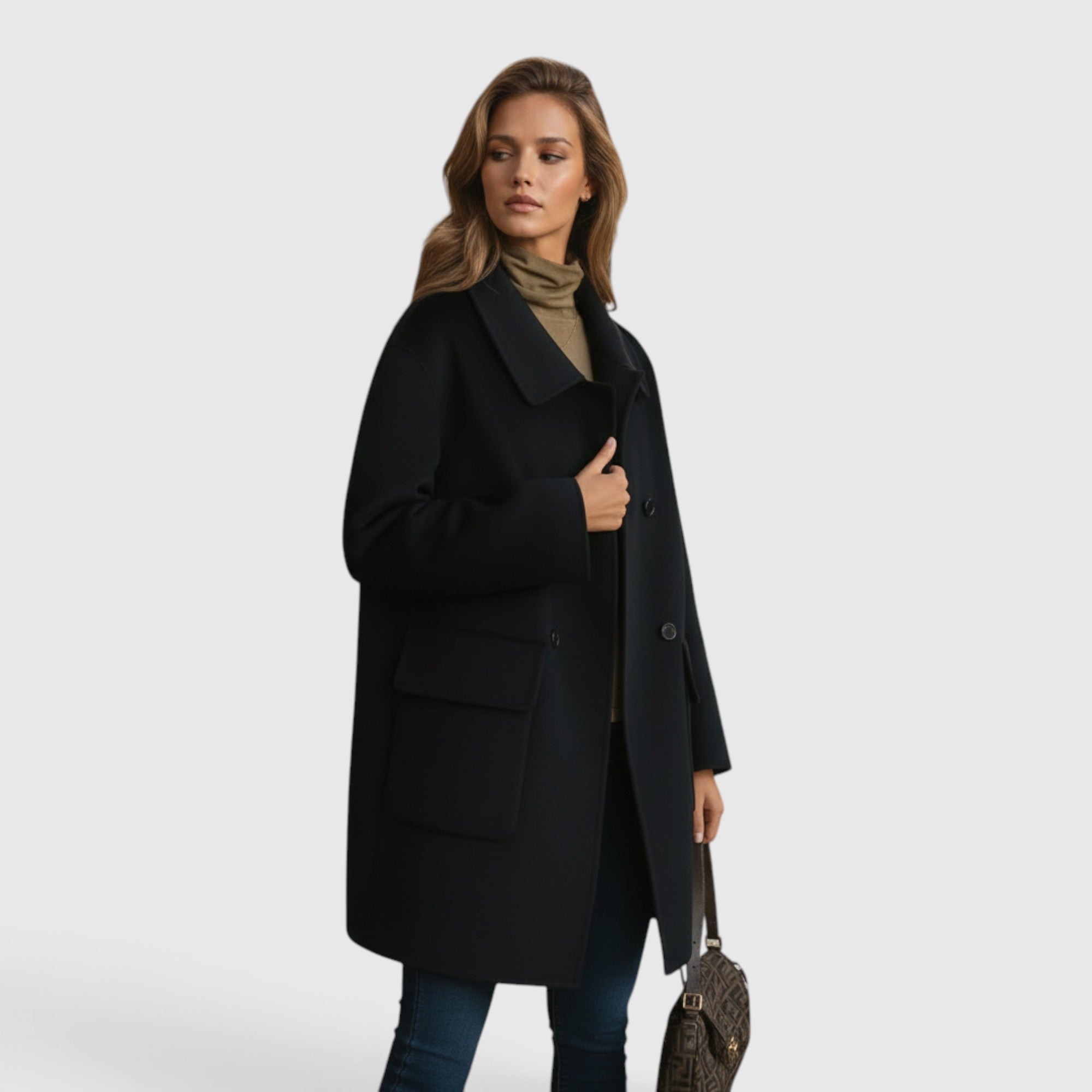 Kate | Wool Coat Women's Elegant Knee Length Tailored Coat