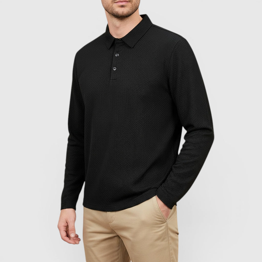 Ellmont London | Men's Long Sleeve Polo Breathable Smart Casual Comfort Top