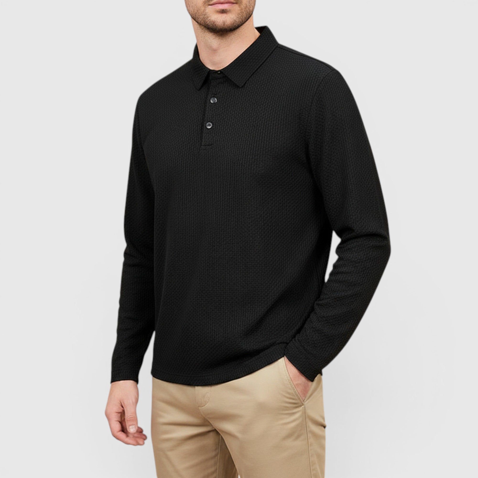 Ellmont London | Men's Long Sleeve Polo Breathable Smart Casual Comfort Top