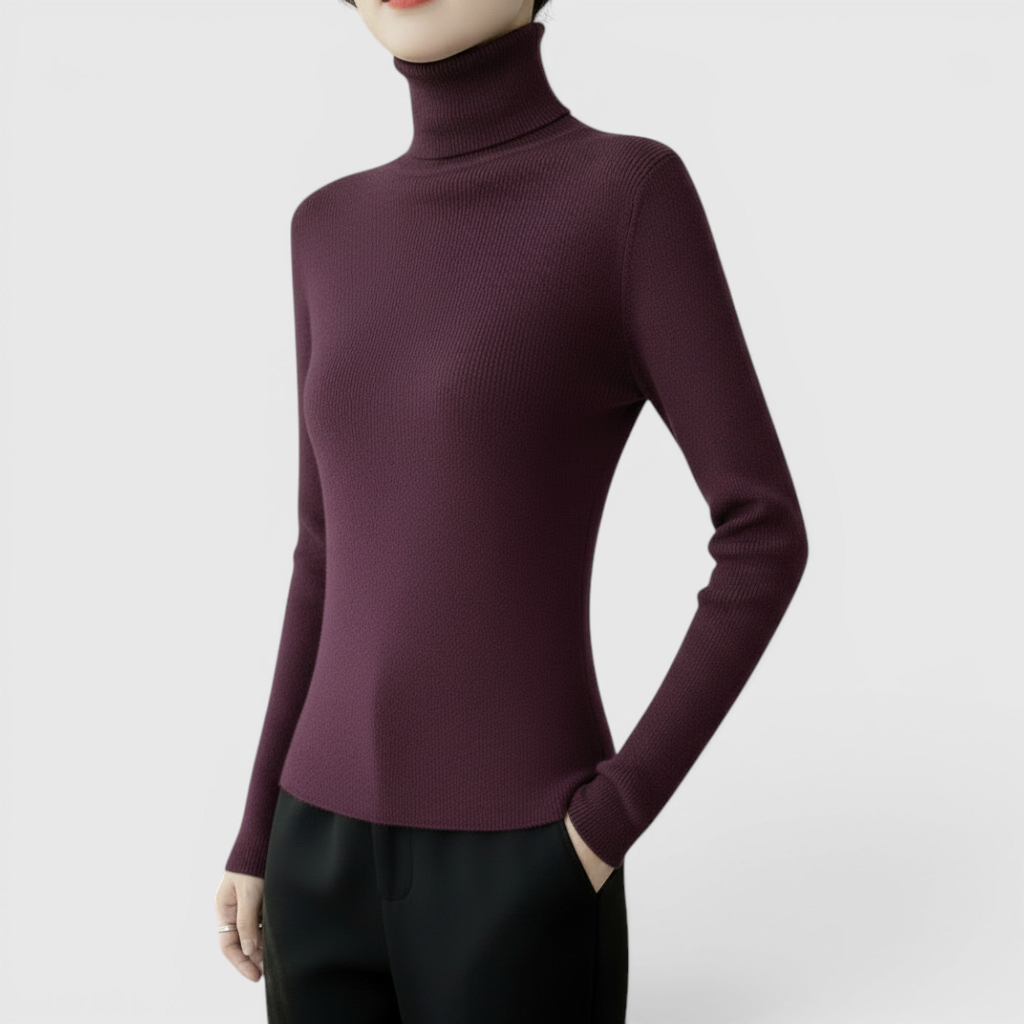 Ellmont London | Women's Cozy Turtleneck Sweater Lightweight Winter Knit Pullover
