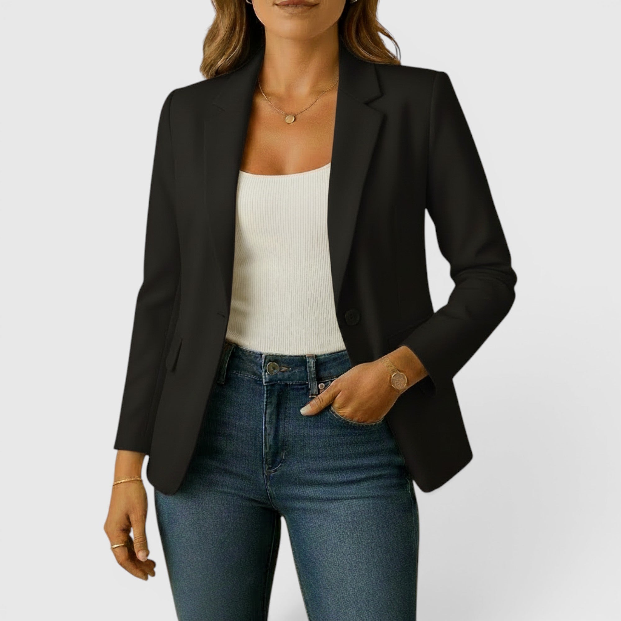 Emma | Women's Classic Stretch Blazer – Comfortable Tailored Jacket