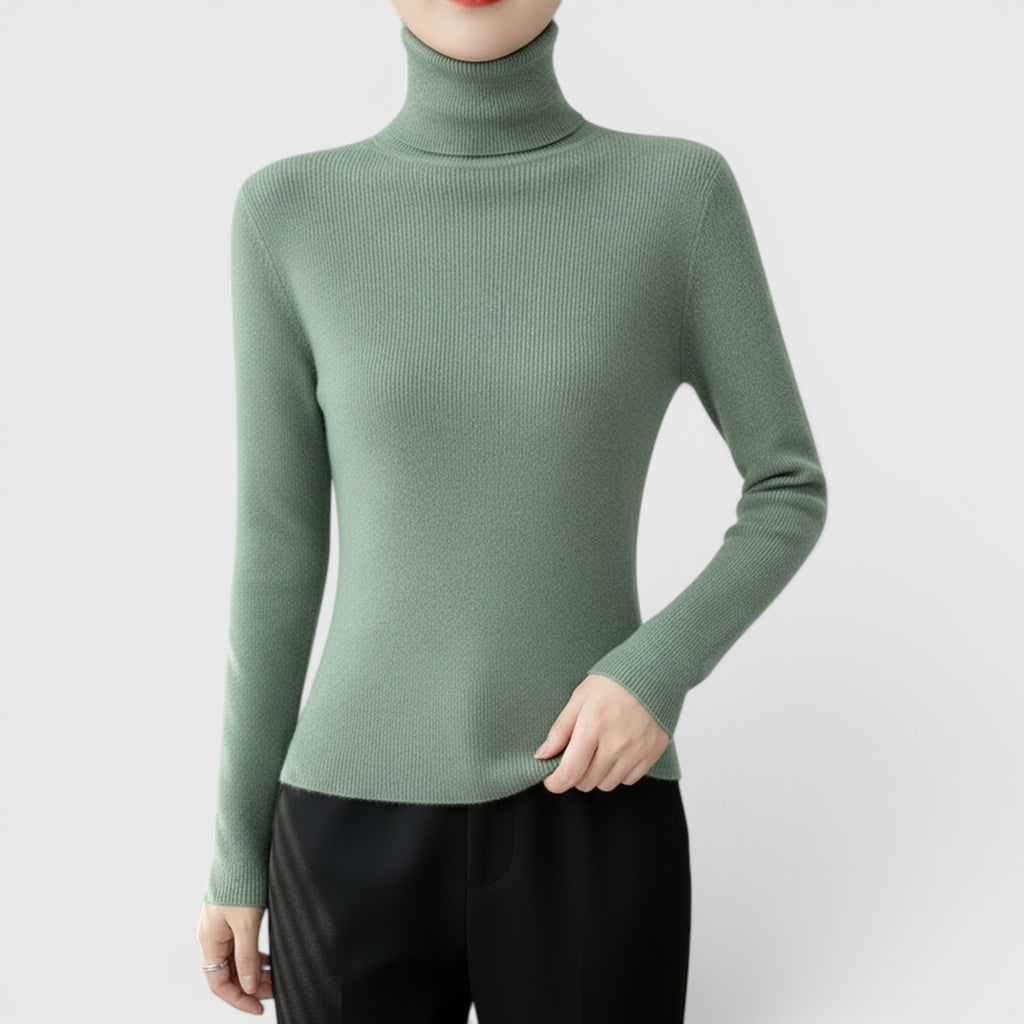 Ellmont London | Women's Cozy Turtleneck Sweater Lightweight Winter Knit Pullover