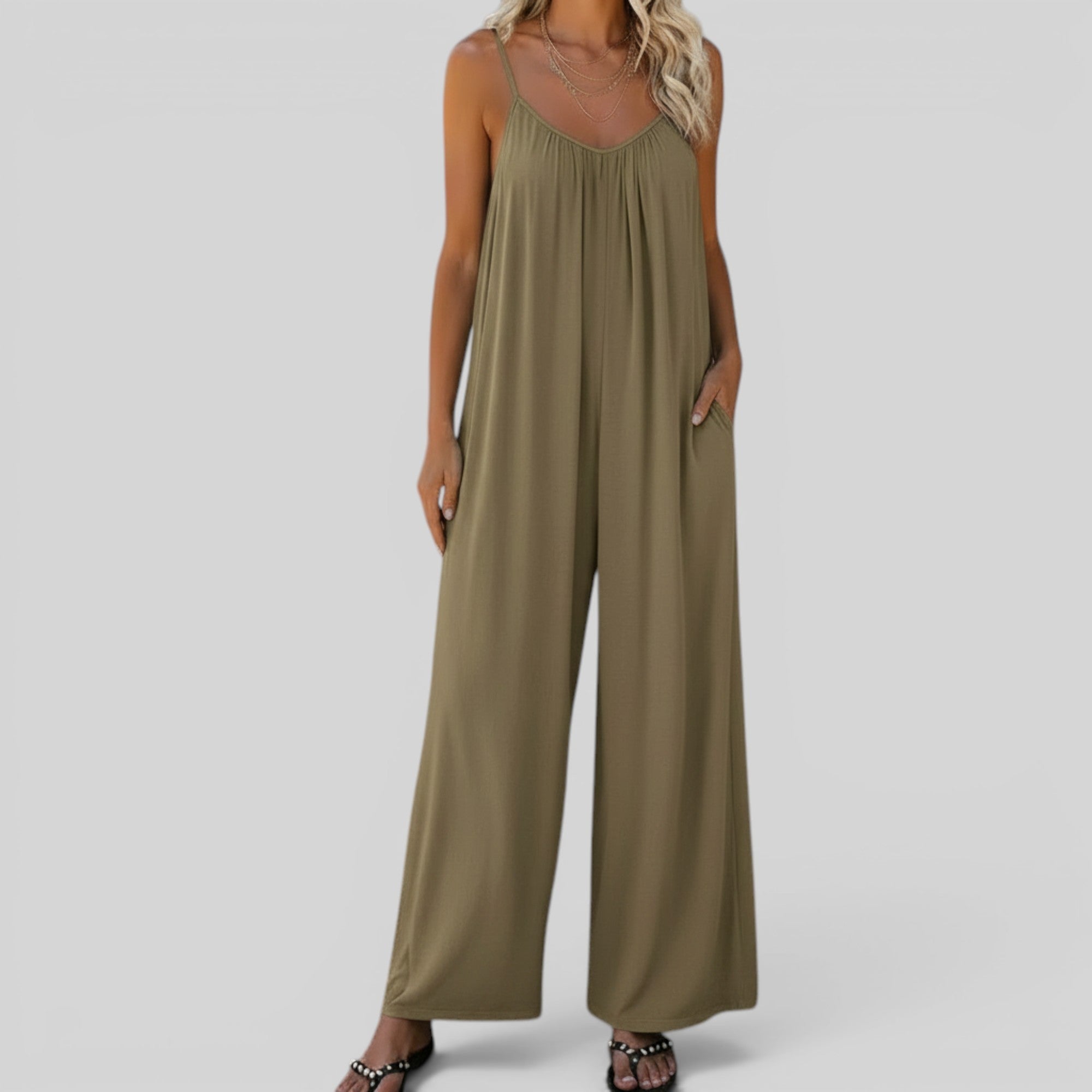 Ellmont London | Women's Plus Size Sleeveless One Piece Jumpsuit for Everyday Wear