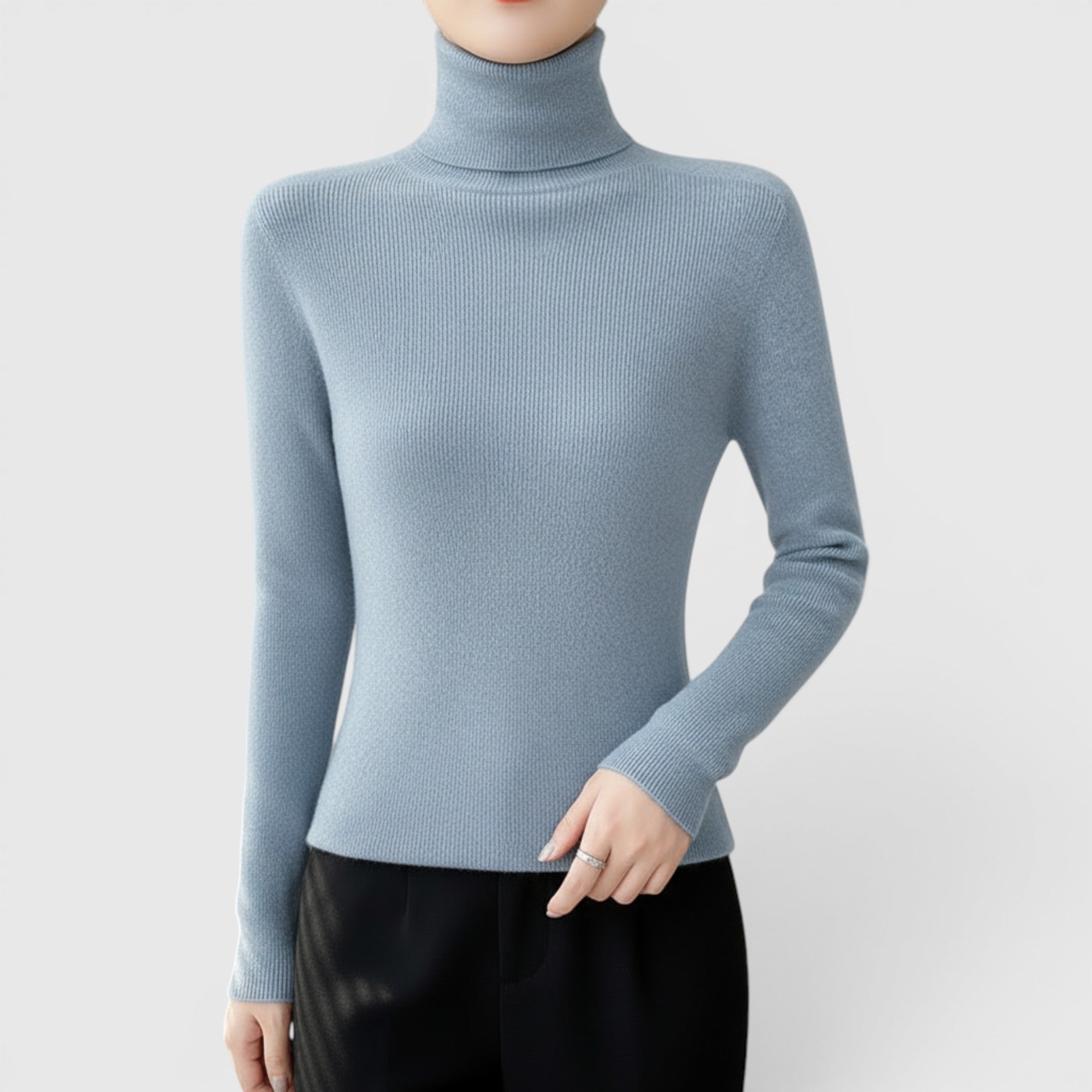 Ellmont London | Women's Cozy Turtleneck Sweater Lightweight Winter Knit Pullover