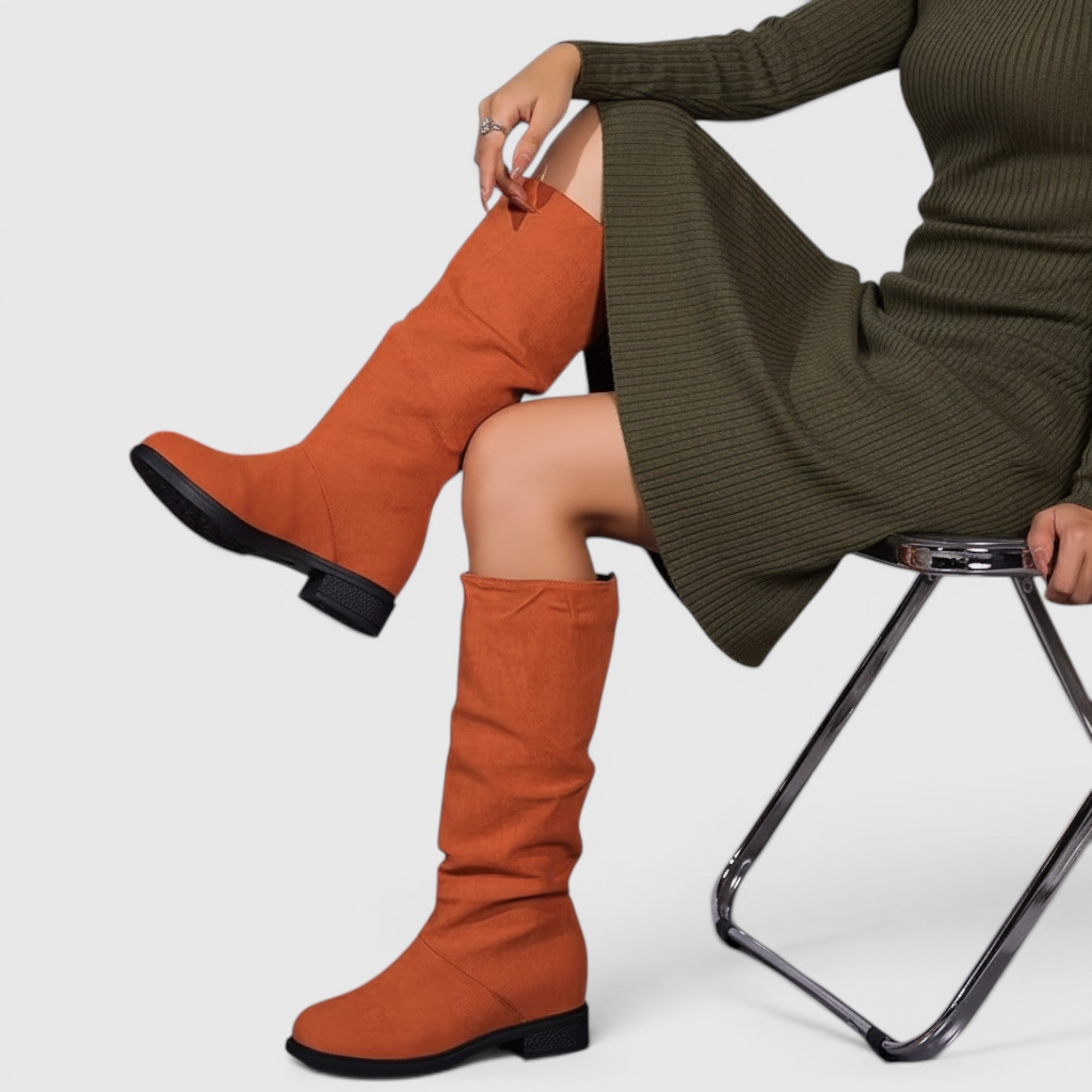 Ellmont London | Women's Slip-On Ankle Boots Classic Mid Heel Shoes