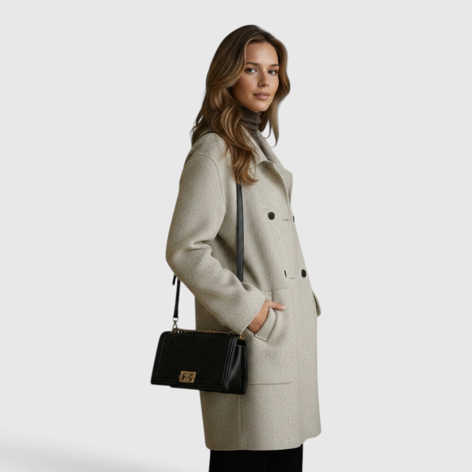 Kate | Wool Coat Women's Elegant Knee Length Tailored Coat