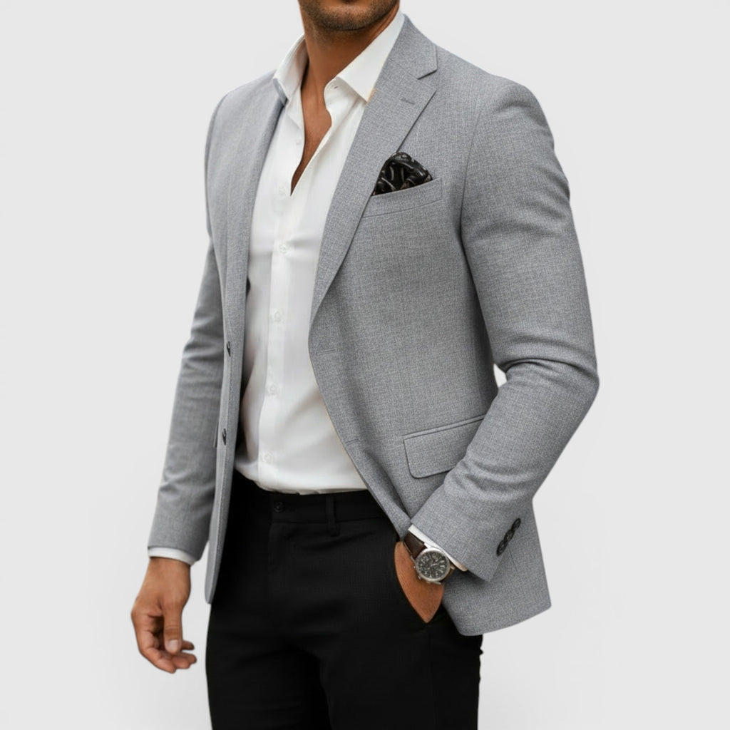Ellmont London | Men's Structured Woven Blazer Single Button Smart Casual Jacket