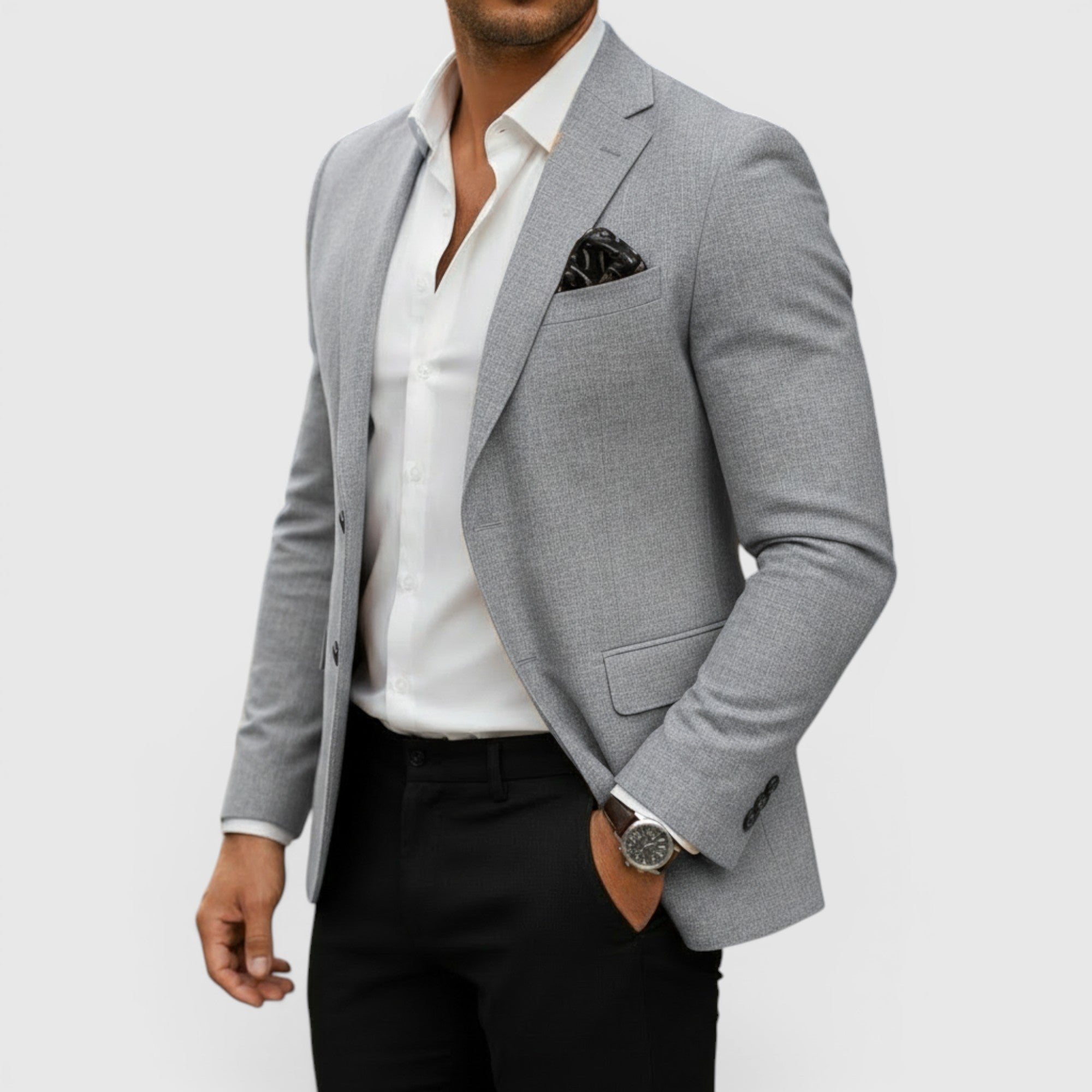 Ellmont London | Men's Structured Woven Blazer Single Button Smart Casual Jacket