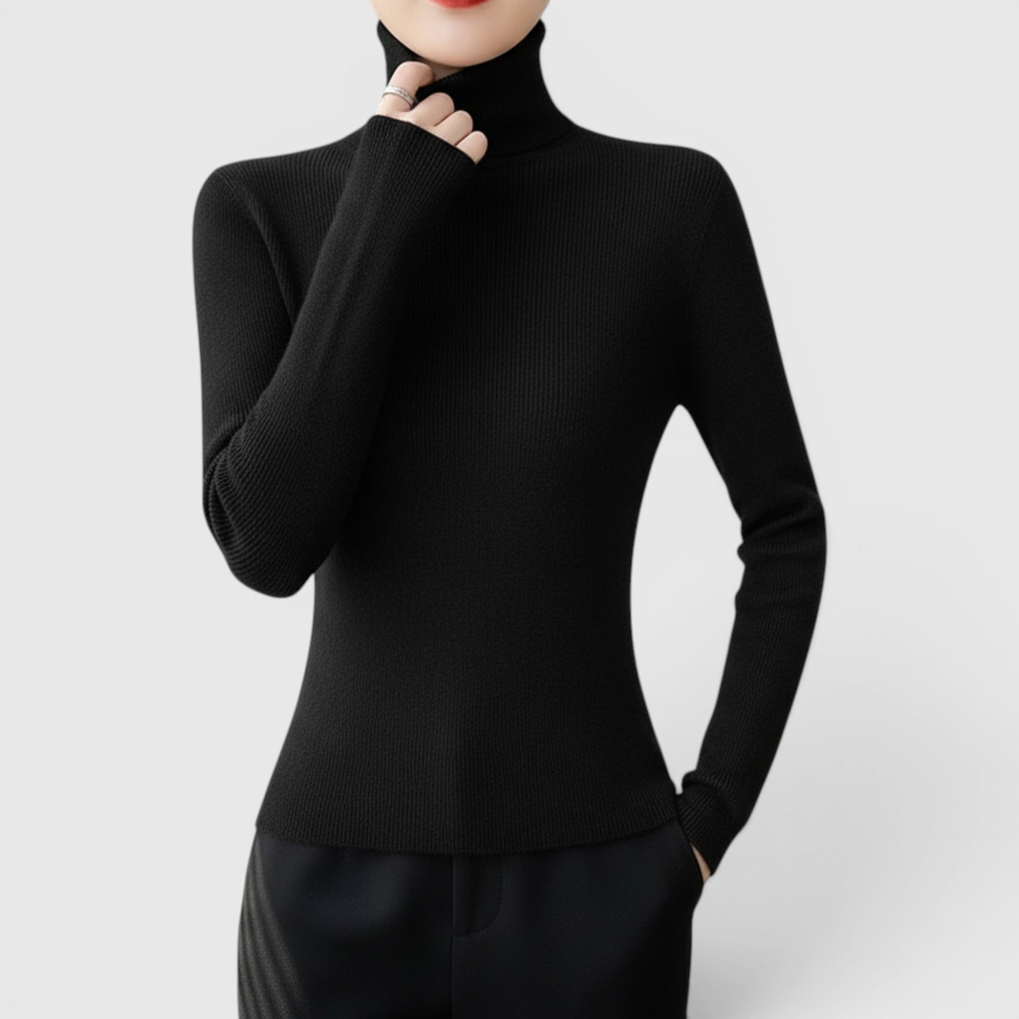 Freya | Women's Cozy Turtleneck Sweater Lightweight Winter Knit Pullover