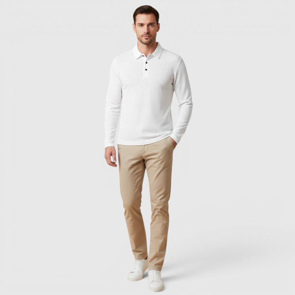 Ellmont London | Men's Long Sleeve Polo Breathable Smart Casual Comfort Top