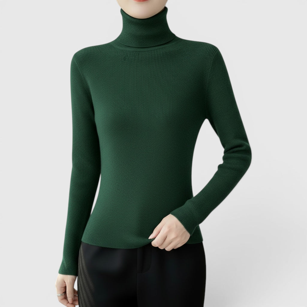 Ellmont London | Women's Cozy Turtleneck Sweater Lightweight Winter Knit Pullover