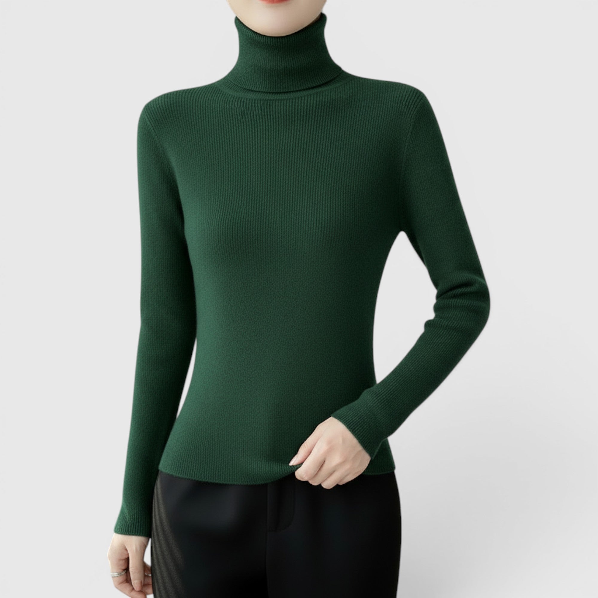 Ellmont London | Women's Cozy Turtleneck Sweater Lightweight Winter Knit Pullover