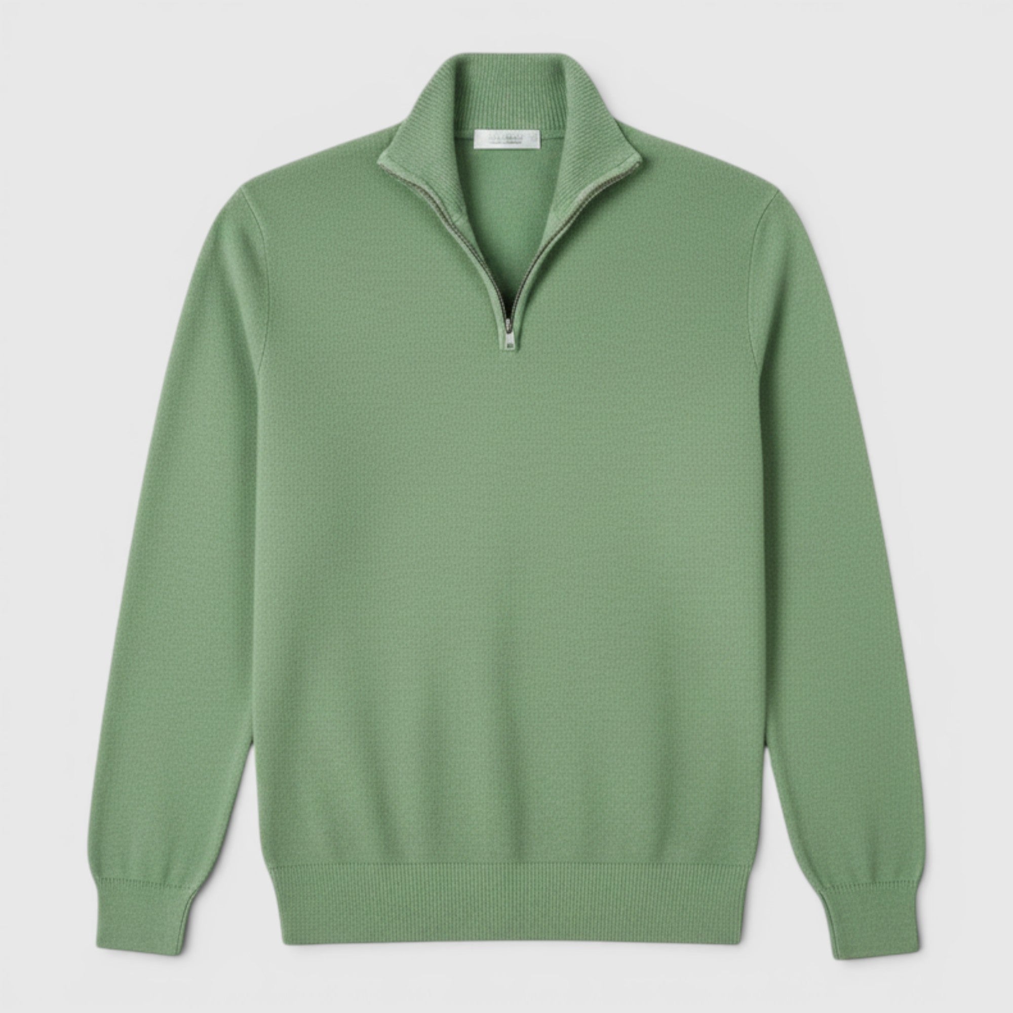 Ellmont London | Men's Pure Cashmere Zip-Up Sweater Funnel Neck Knit
