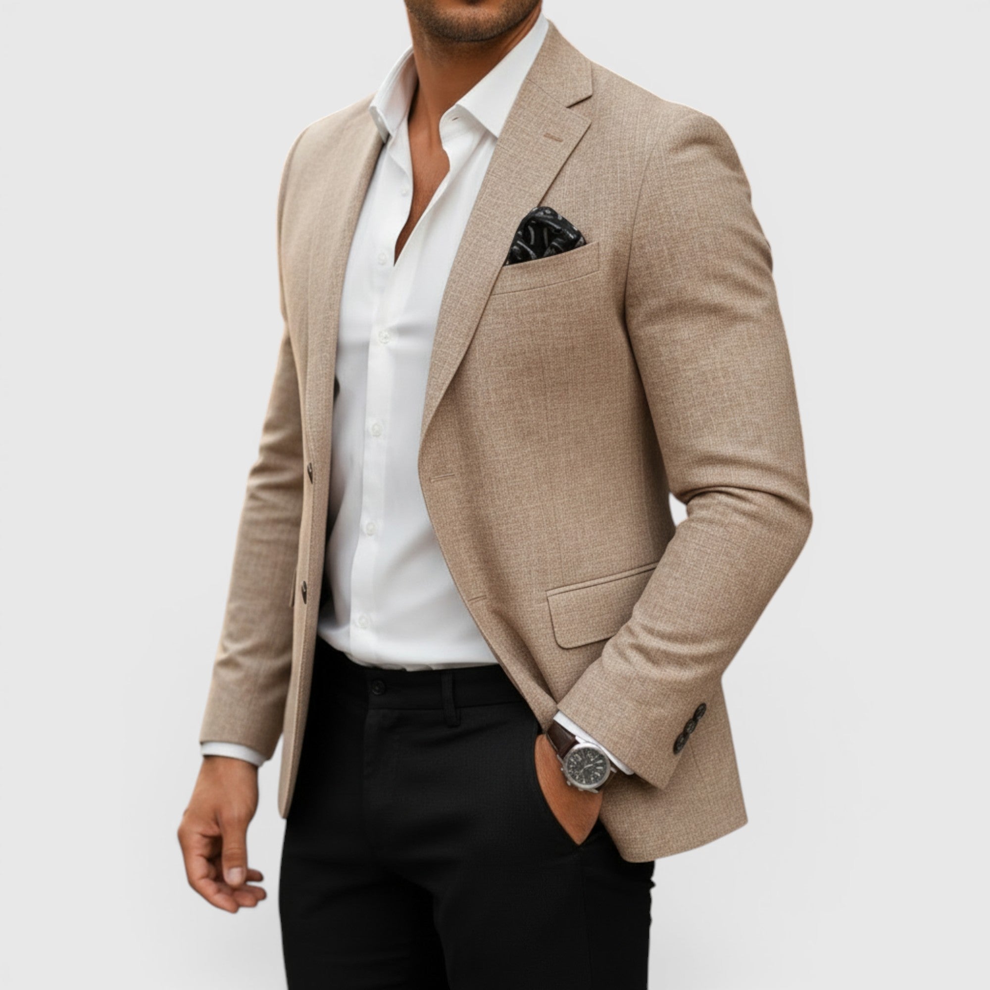 Ellmont London | Men's Structured Woven Blazer Single Button Smart Casual Jacket