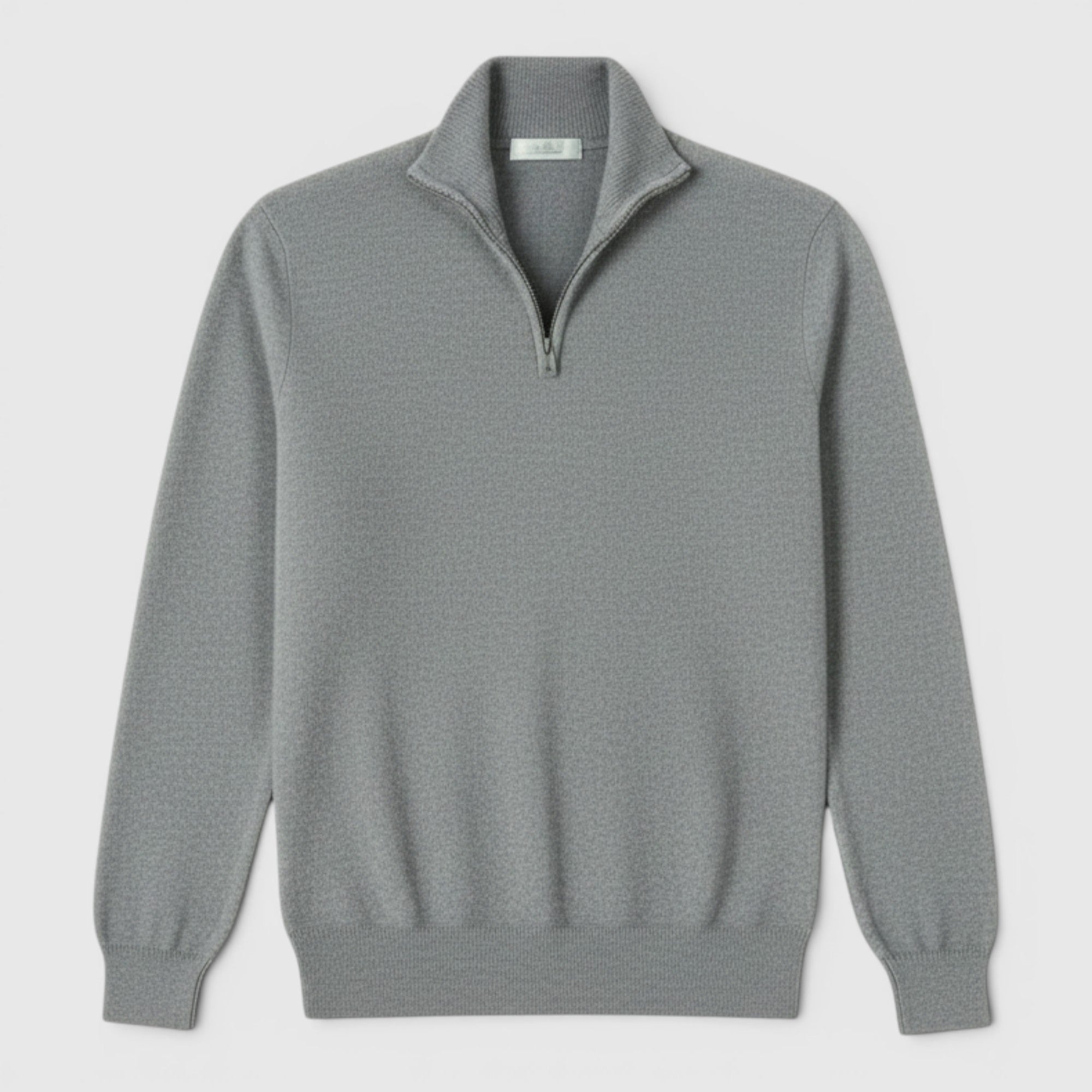 Ellmont London | Men's Pure Cashmere Zip-Up Sweater Funnel Neck Knit
