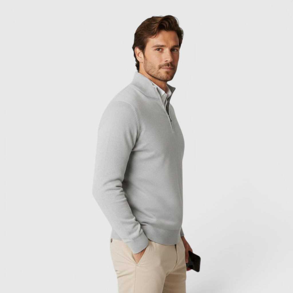 Ellmont London | Men's Long Sleeve Quarter Zip Sweater for Casual & Office Wear