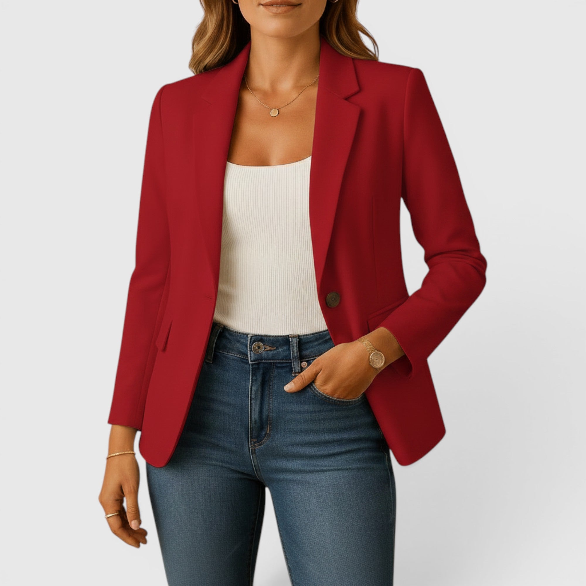Emma | Women's Classic Stretch Blazer – Comfortable Tailored Jacket