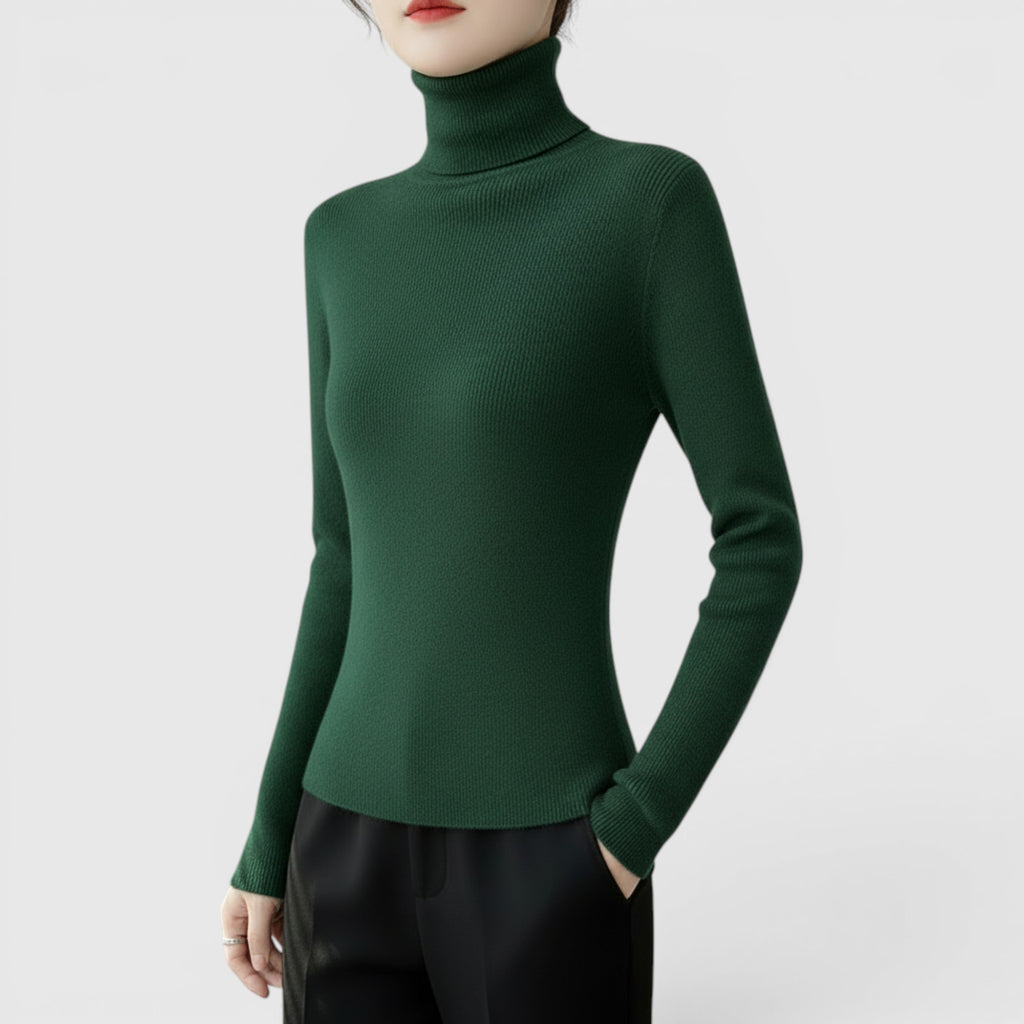 Ellmont London | Women's Cozy Turtleneck Sweater Lightweight Winter Knit Pullover