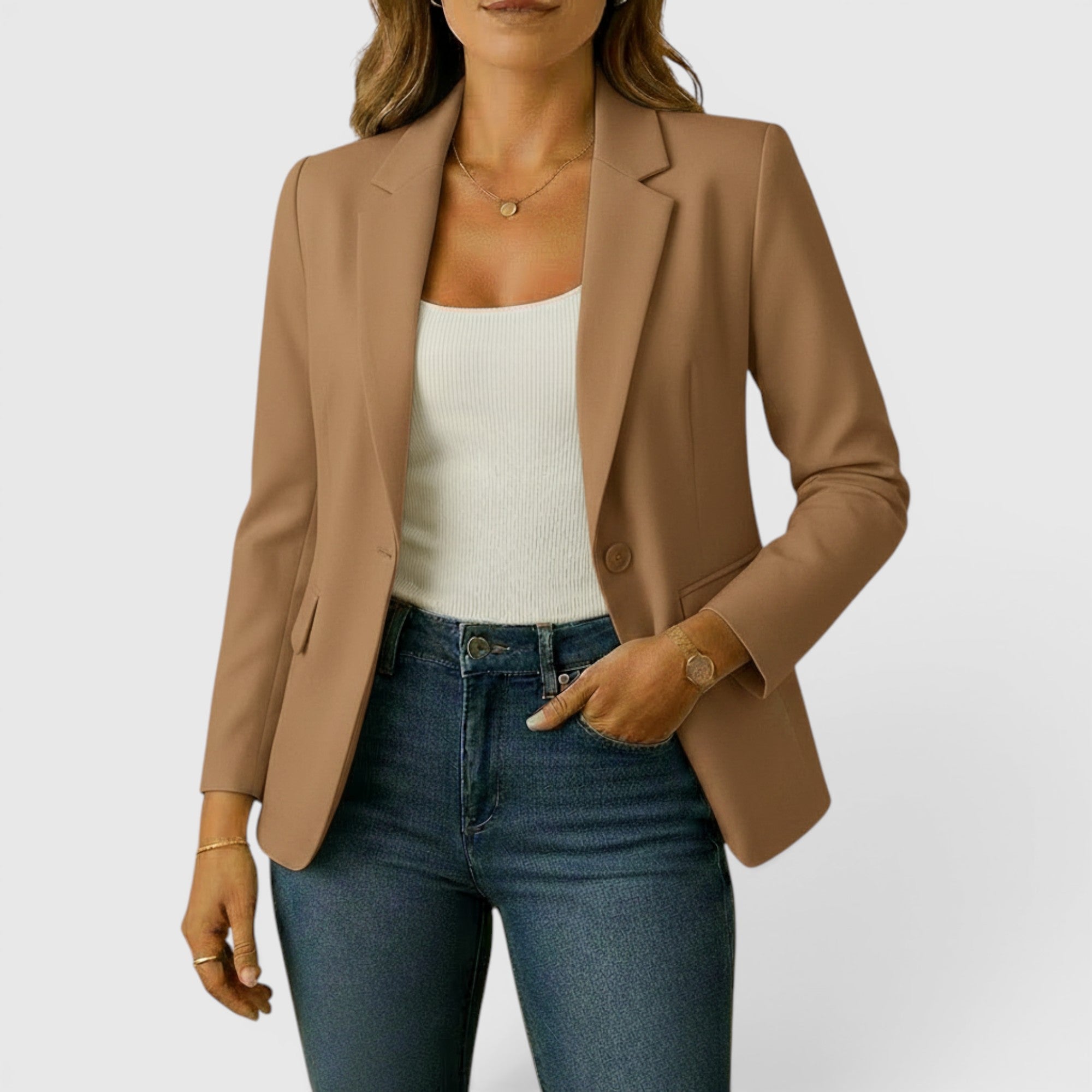 Emma | Women's Classic Stretch Blazer – Comfortable Tailored Jacket