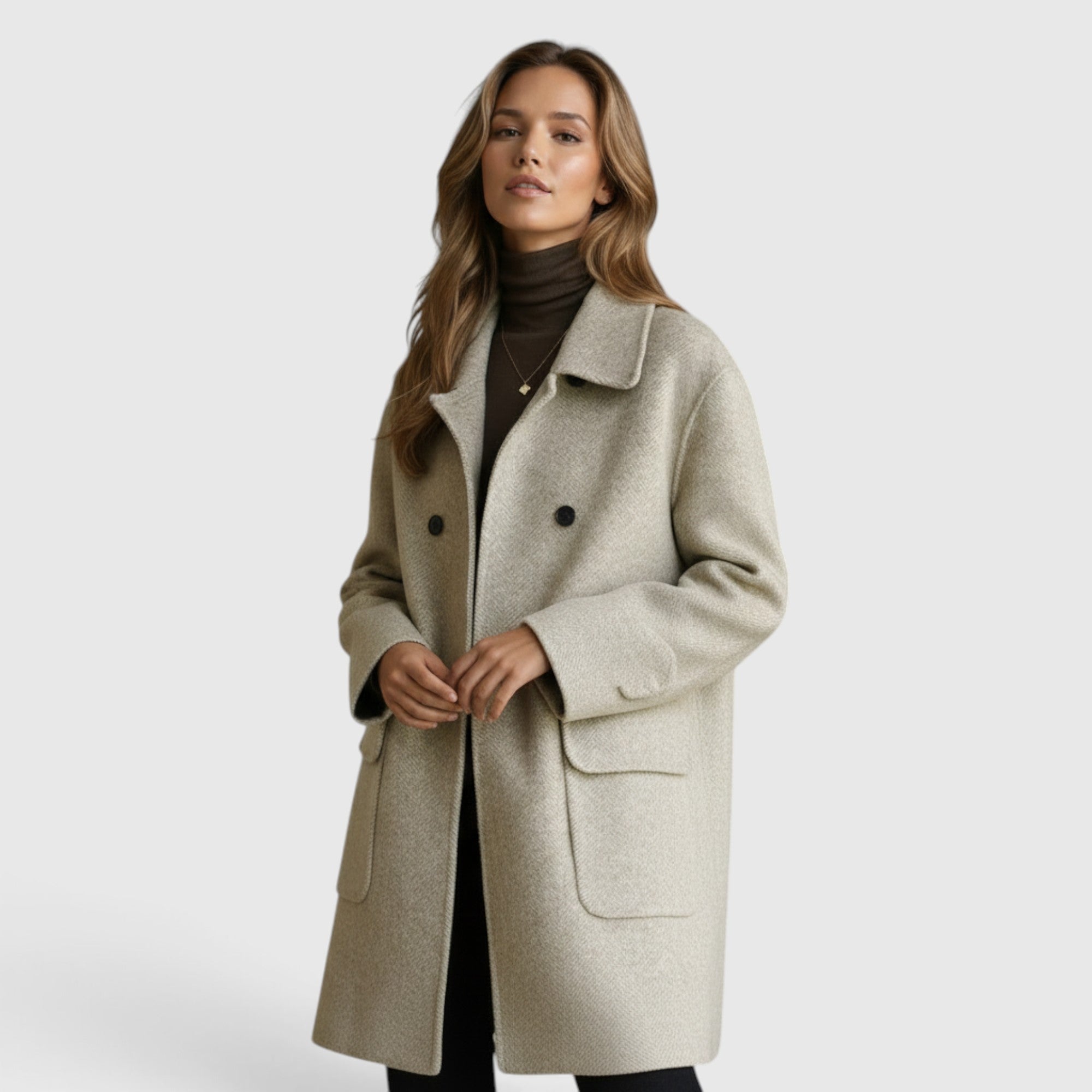 Holly | Women's Overcoat – Warm Wool Blend Knee-Length Coat for Women