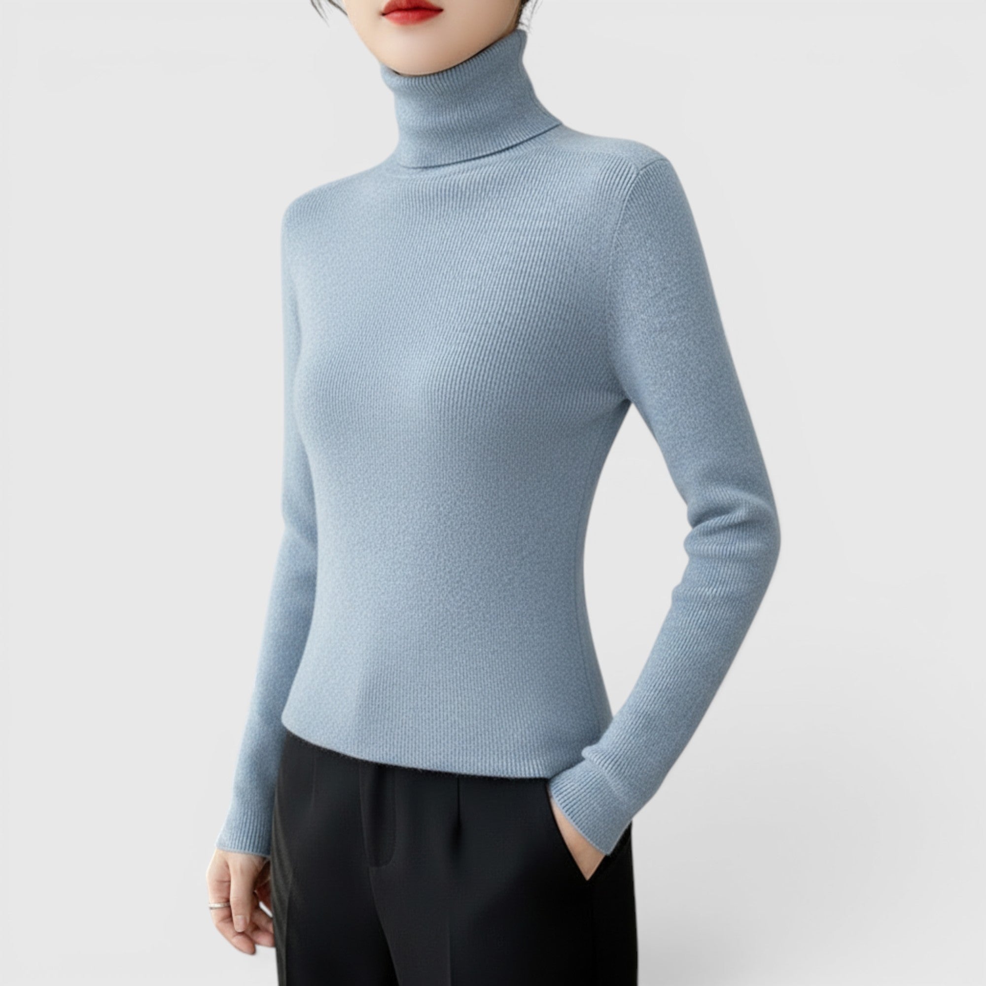 Ellmont London | Women's Cozy Turtleneck Sweater Lightweight Winter Knit Pullover