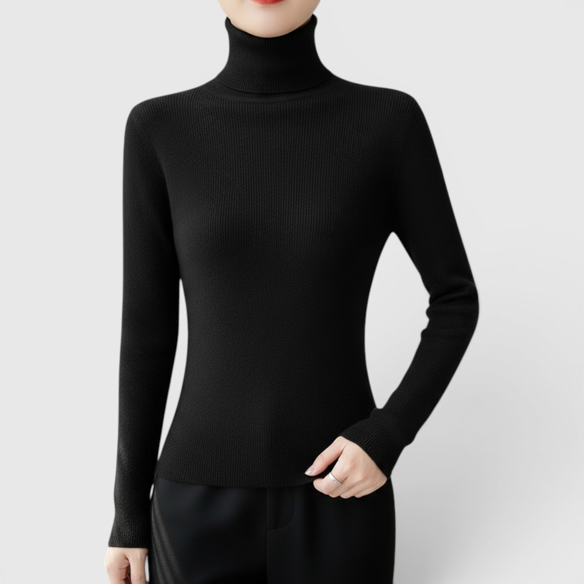 Ellmont London | Women's Cozy Turtleneck Sweater Lightweight Winter Knit Pullover