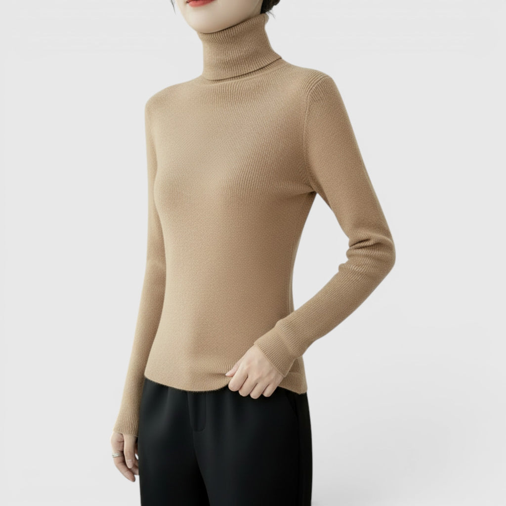 Ellmont London | Women's Cozy Turtleneck Sweater Lightweight Winter Knit Pullover