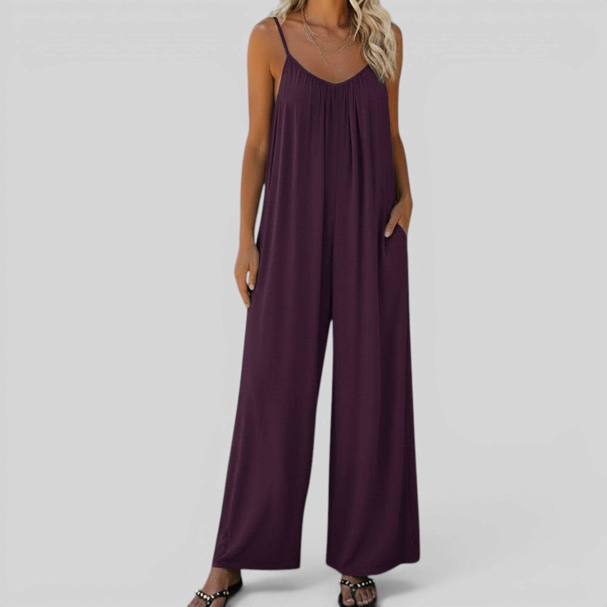 Ellmont London | Women's Plus Size Sleeveless One Piece Jumpsuit for Everyday Wear