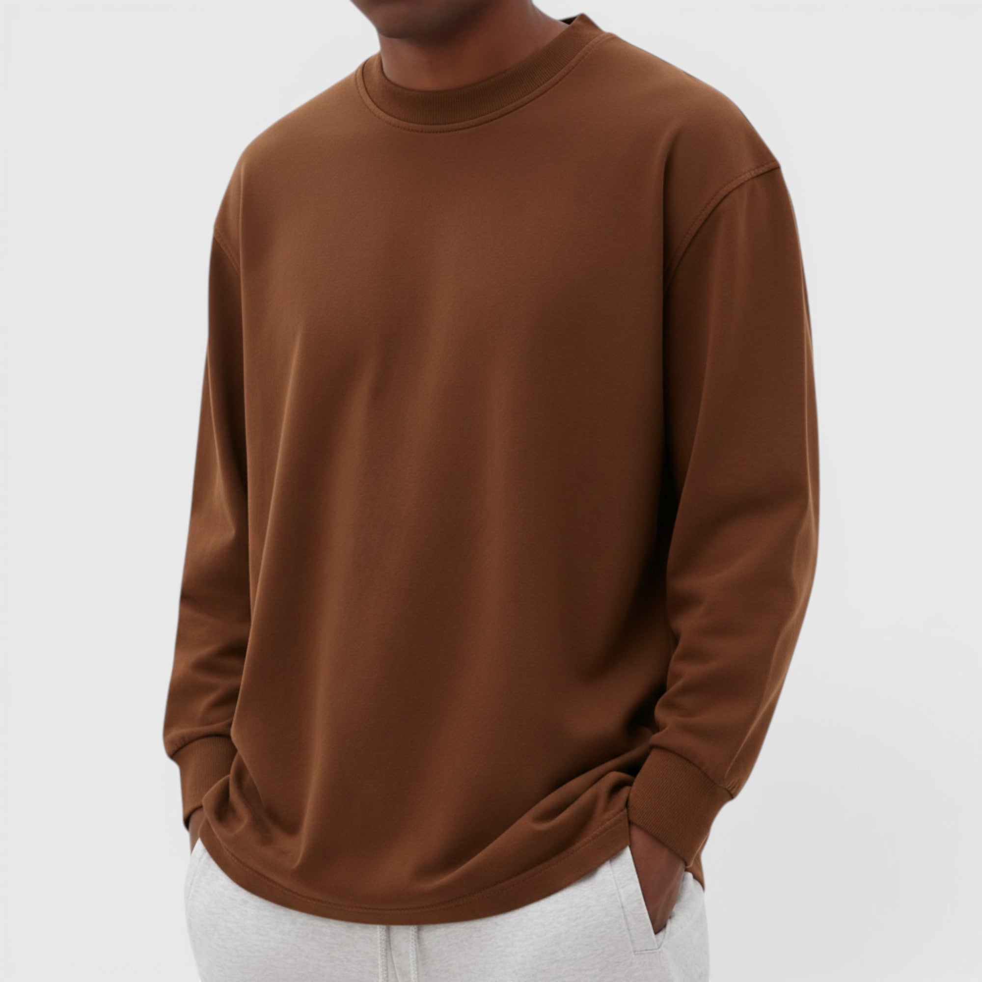 Ellmont London | Men's Breathable Cotton Longsleeve Mockneck Casual Shirt
