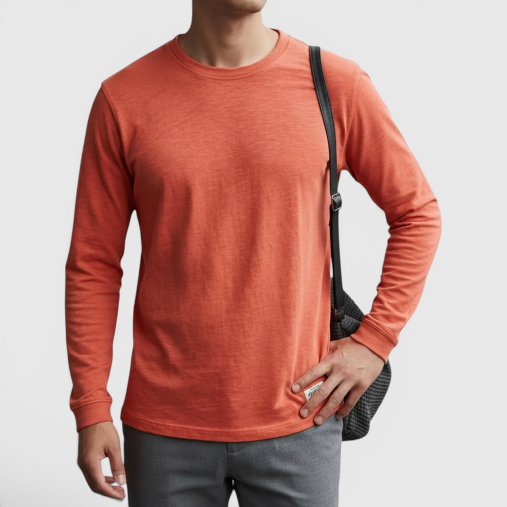Ellmont London | Men's Cotton Long Sleeve Tee Classic Everyday Longsleeve