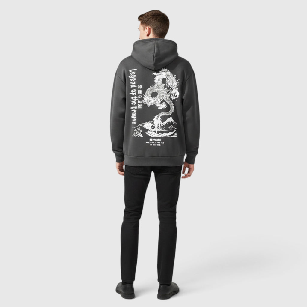 Theo | Men's Dragon Hoodie – Regular Fit Everyday Pullover