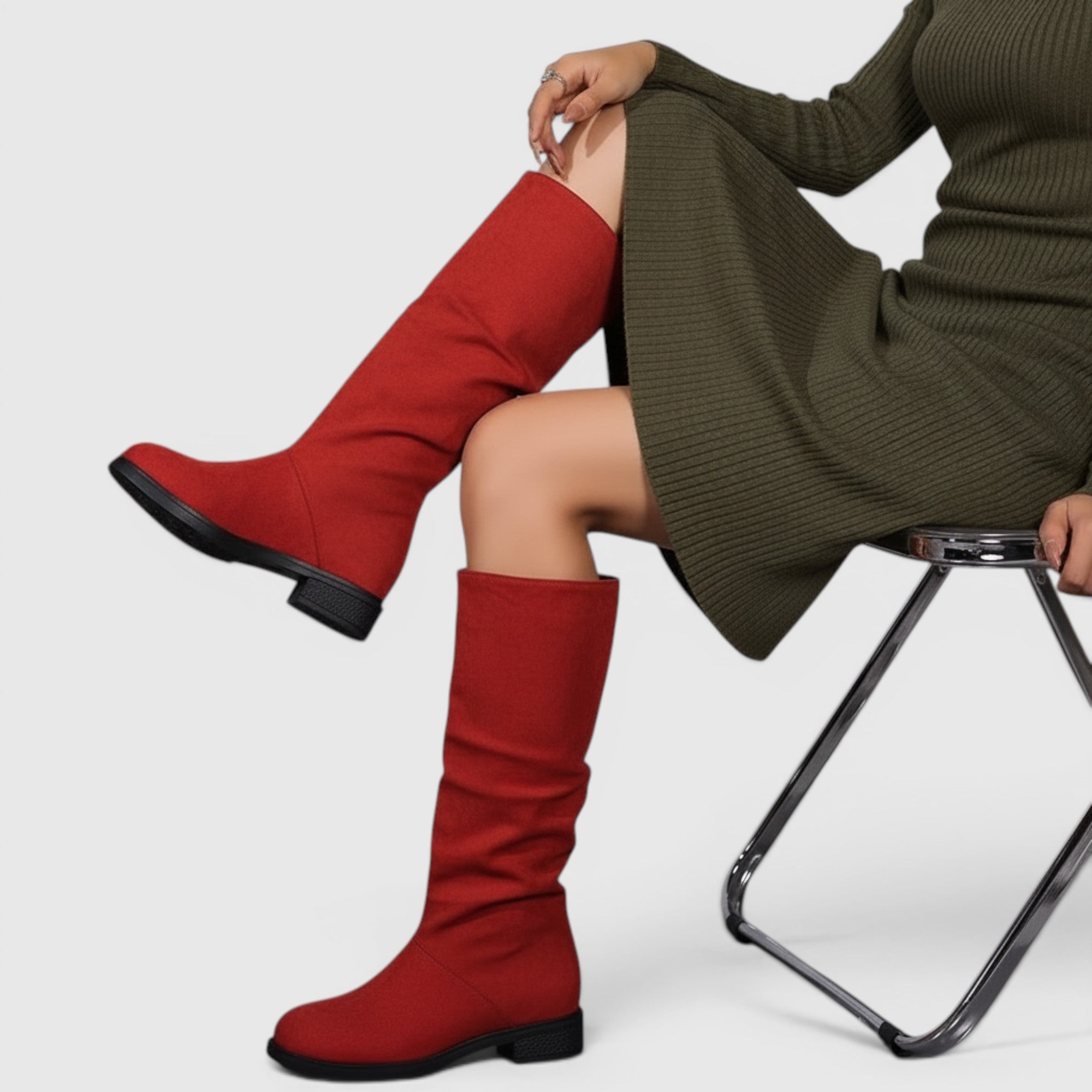 Ellmont London | Women's Slip-On Ankle Boots Classic Mid Heel Shoes