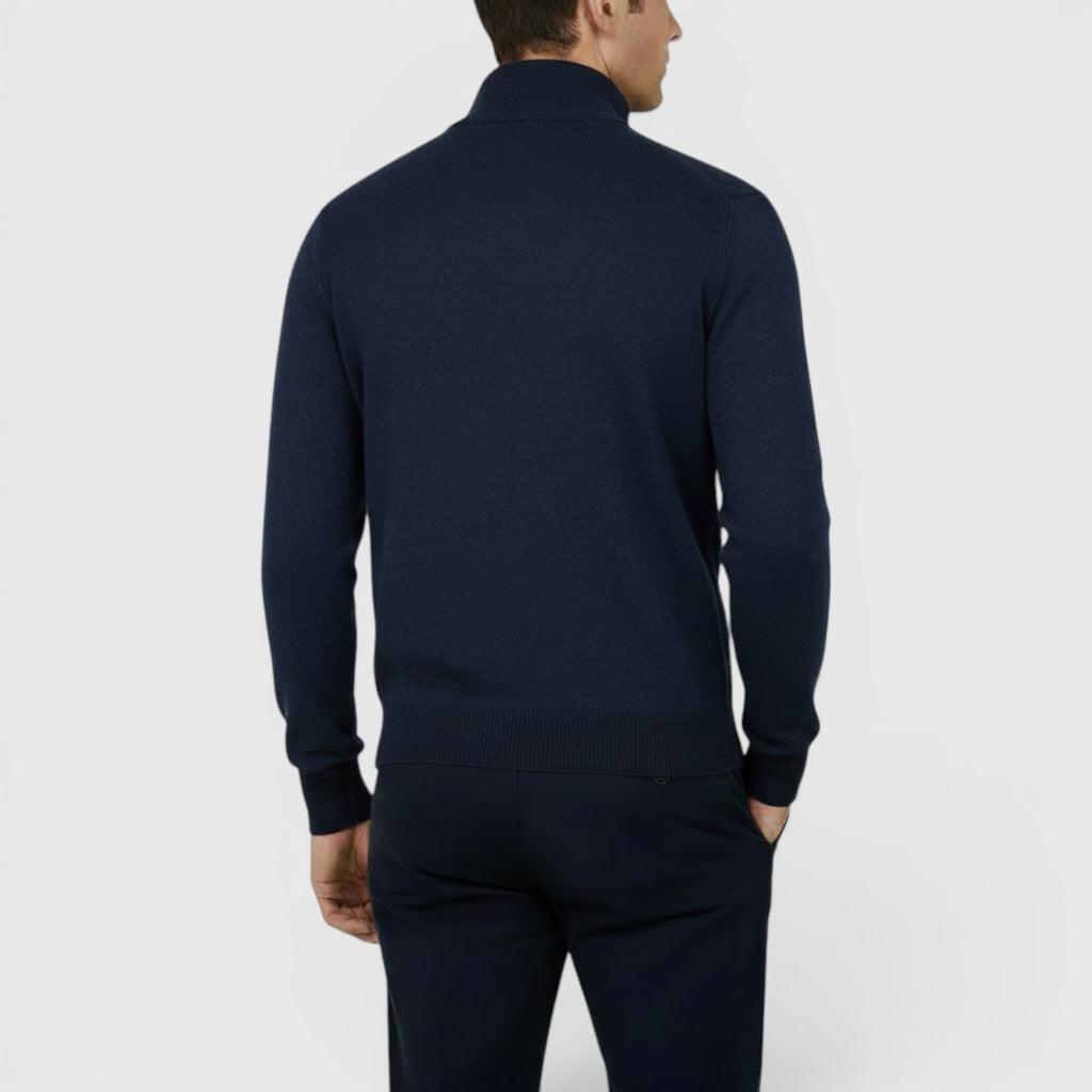 Ellmont London | Men's Pure Cashmere Zip-Up Sweater Funnel Neck Knit