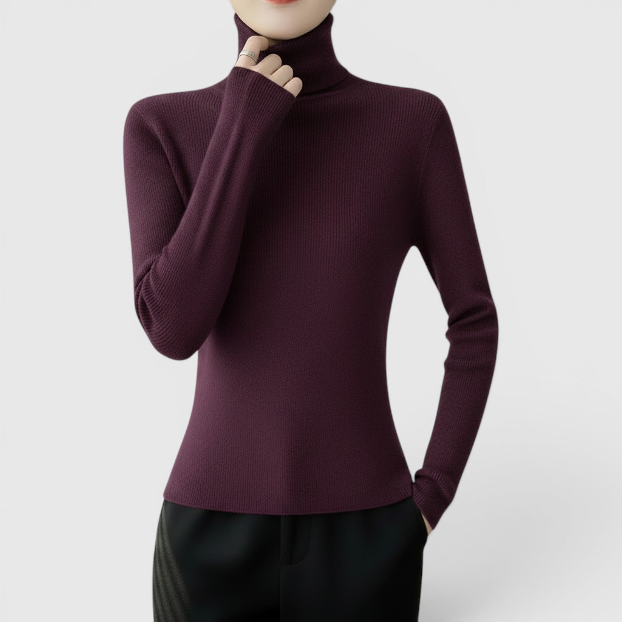 Freya | Women's Cozy Turtleneck Sweater Lightweight Winter Knit Pullover