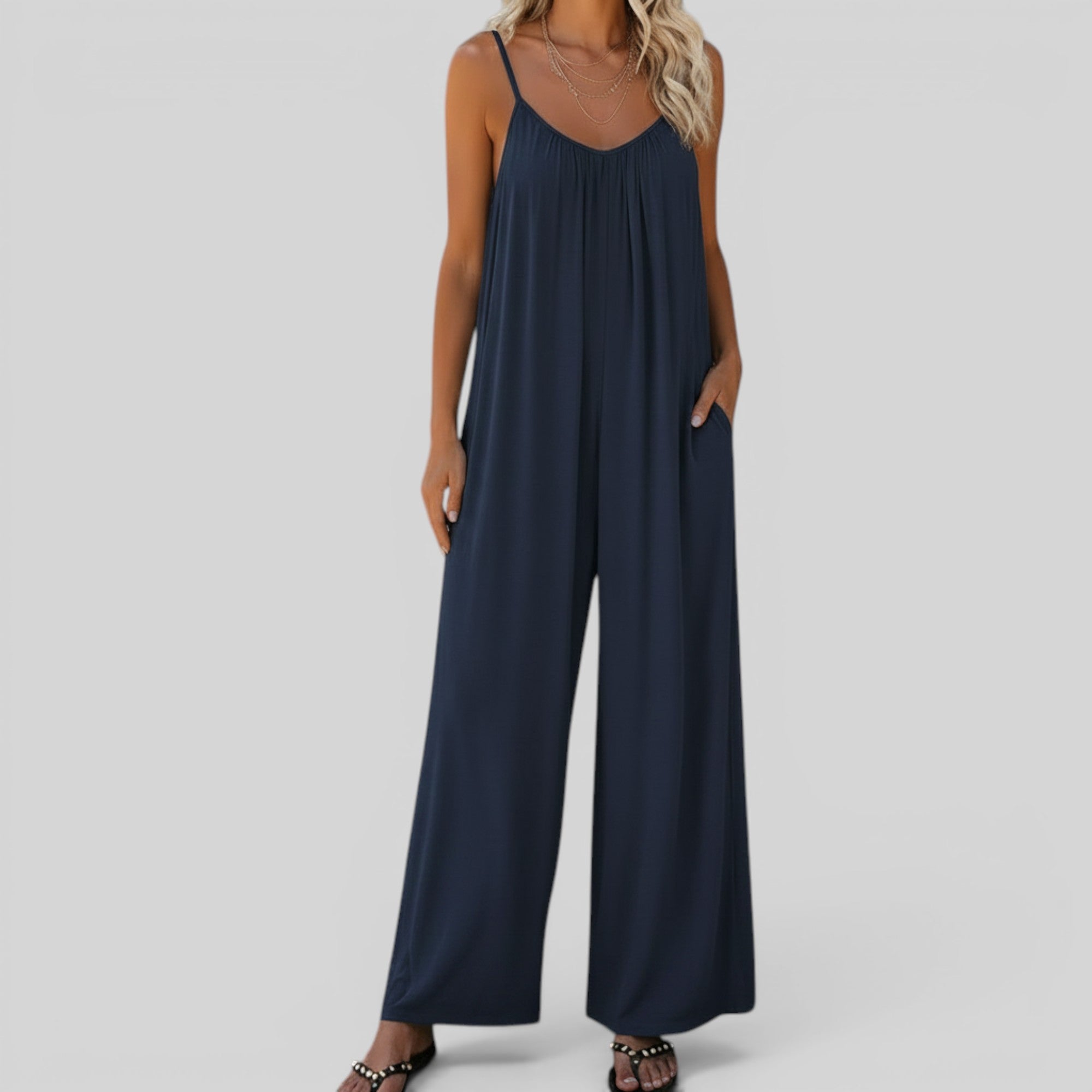 Ellmont London | Women's Plus Size Sleeveless One Piece Jumpsuit for Everyday Wear