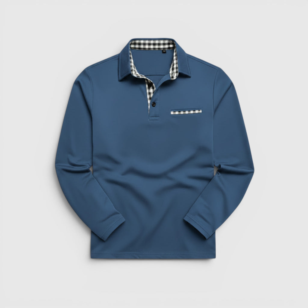 Ellmont London | Men's Breathable Cotton Blend Button Up Longsleeve Polo